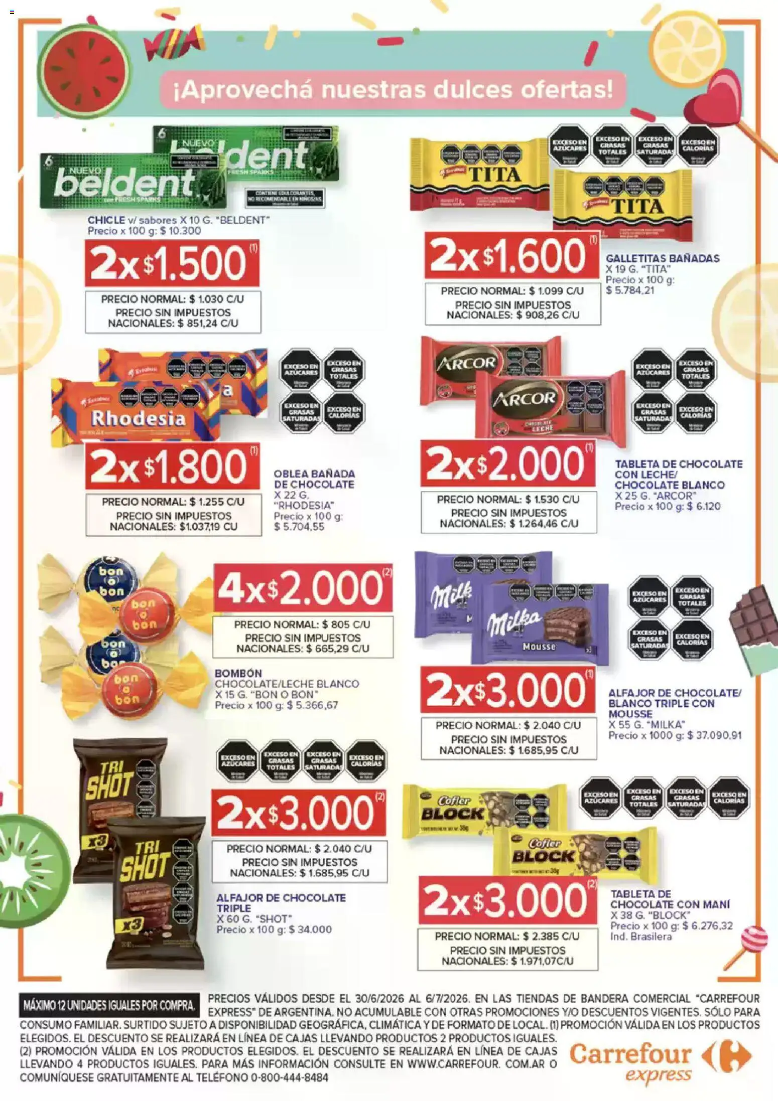 Carrefour Express Ofertas │ válido desde el 30/06/2026 | Página: 6 | Productos: Tableta, Mani, Mousse, Alfajor
