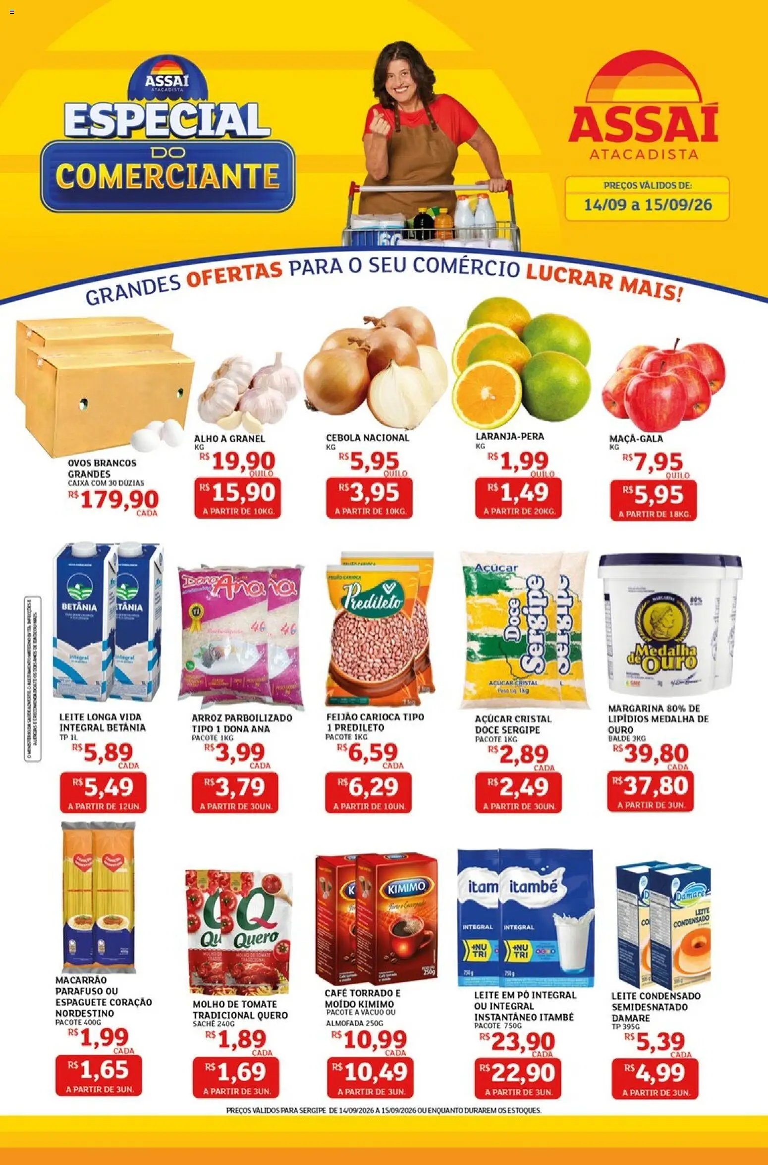 Assaí Atacadista Folheto - válido de 14/09/2026 | Página: 1 | Produtos: Ovos, Macarrão, Balde, Açúcar cristal
