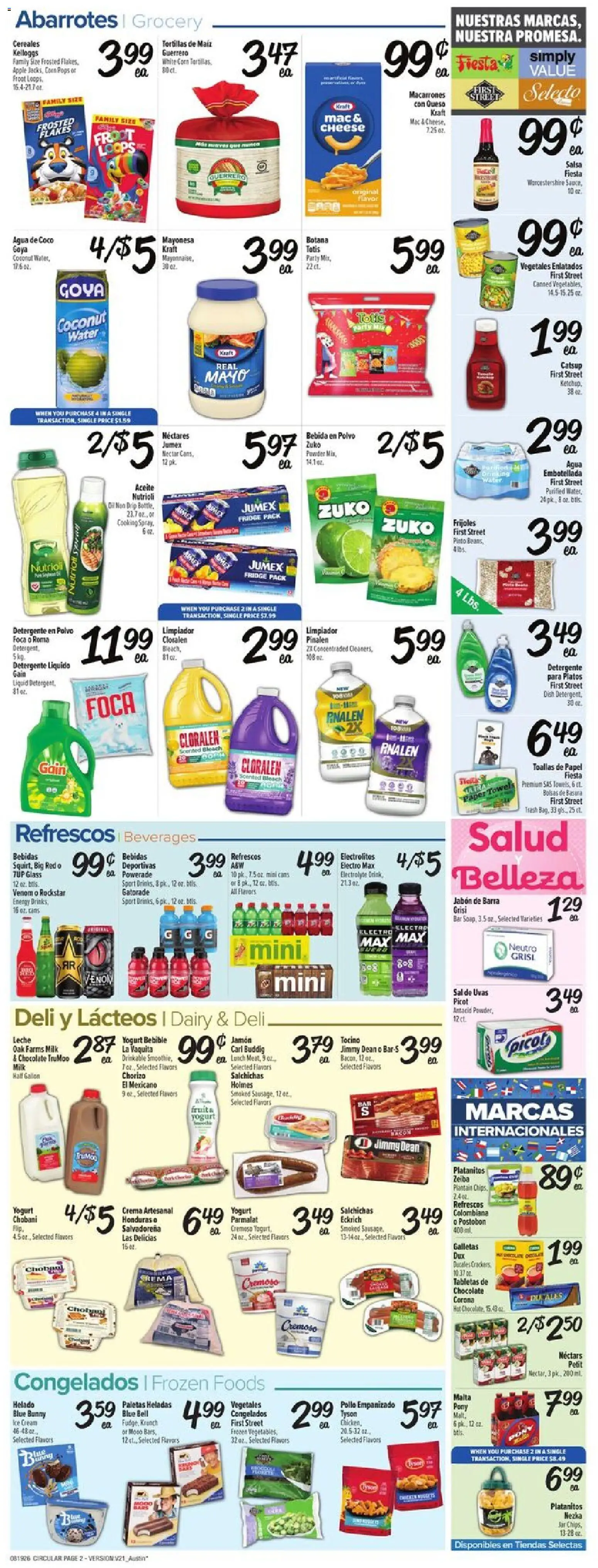 Fiesta Mart Weekly Ad - valid from 08/19/2026 | Page: 2 | Products: Yogurt, Chocolate, Paper towels, Coconut