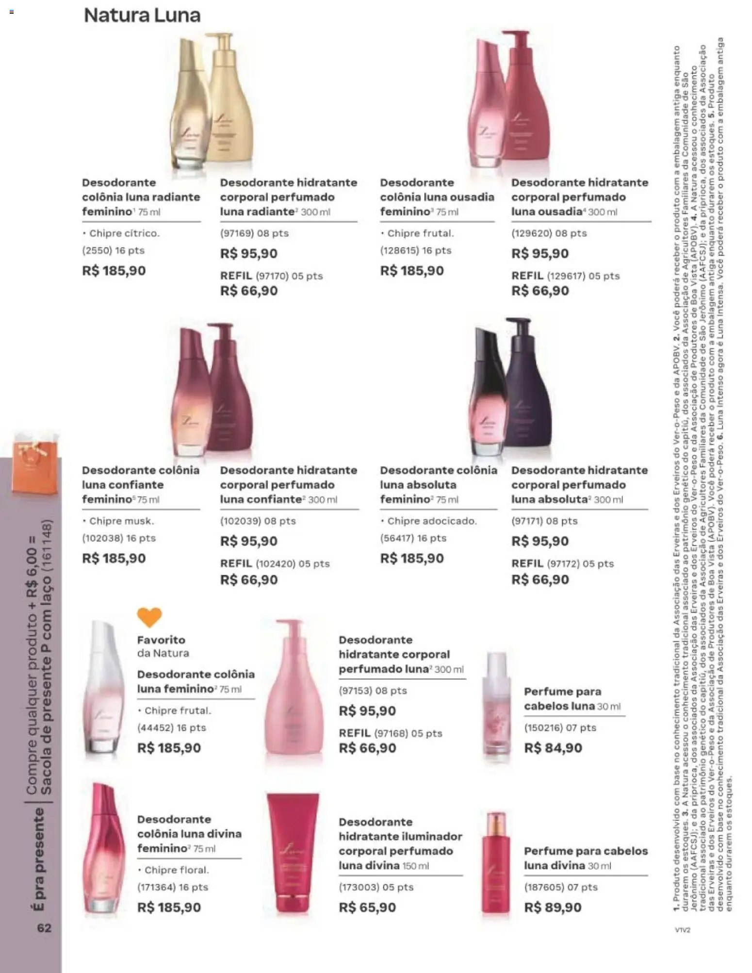 Natura Folheto - válido de 22/06/2026 | Página: 62 | Produtos: Hidratante corporal, Desodorante, Base, Iluminador
