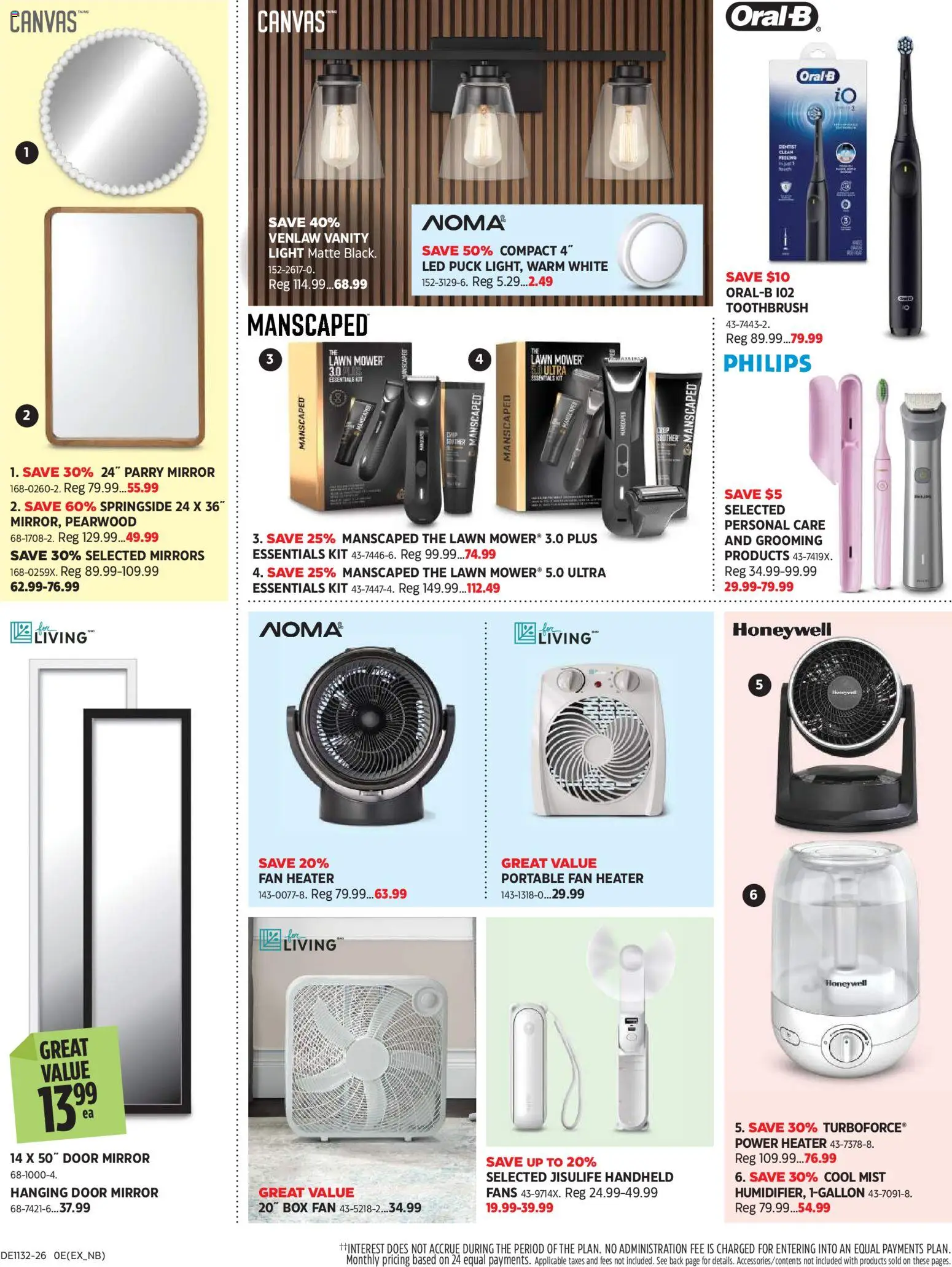 Canadian Tire flyer valid from Aug 6, 2026 | Page: 5 | Products: Fan, Mower, Box, Mirror