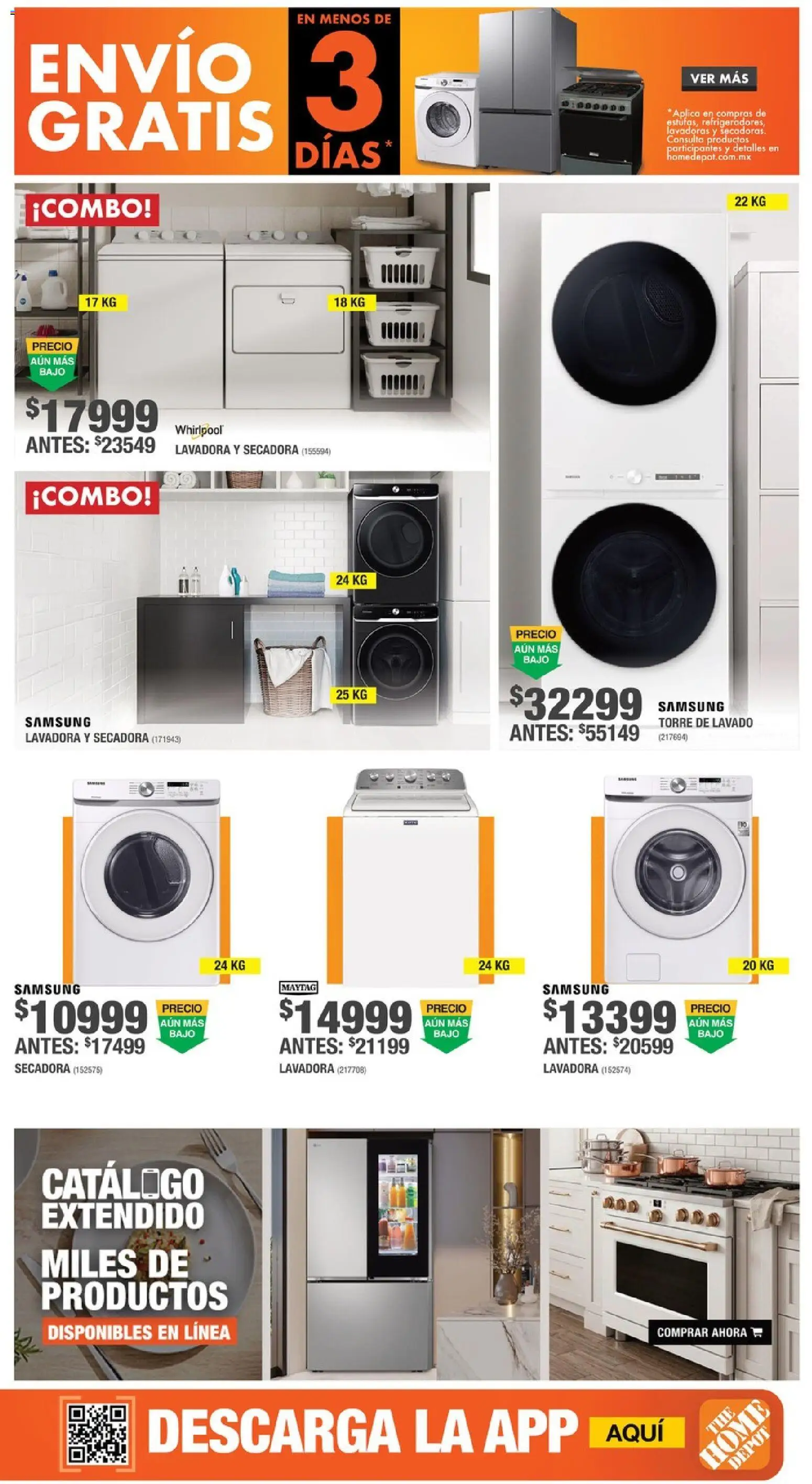 Nuevas ofertas de Home Depot válidas en toda la República Mexicana desde el 13/08/2026. ¡Encuentra las mejores ofertas en Home Depot catálogo! | Página: 2 | Productos: Secadora, Lavadora
