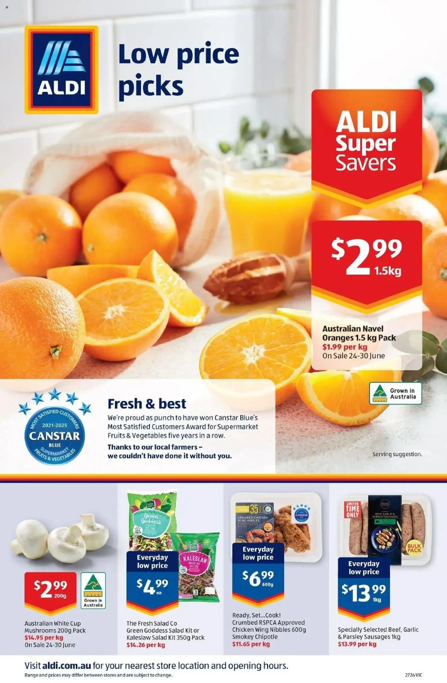 Aldi catalogue - valid from 01/07/2026 | Page: 20 | Products: Oranges, Beef, Vegetables, Parsley