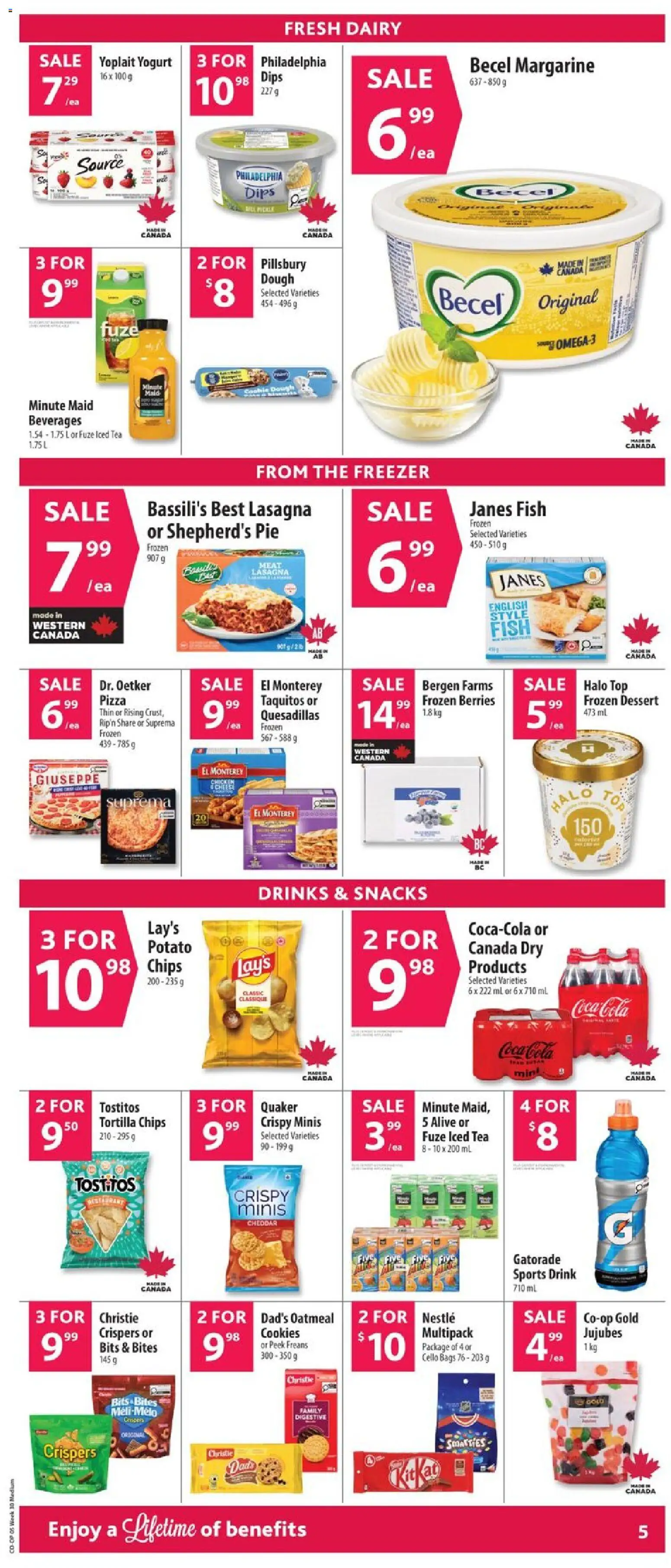 Co-op Food flyer valid from Jul 23, 2026 | Page: 8 | Products: Chips, Cookies, Freezer, Pizza