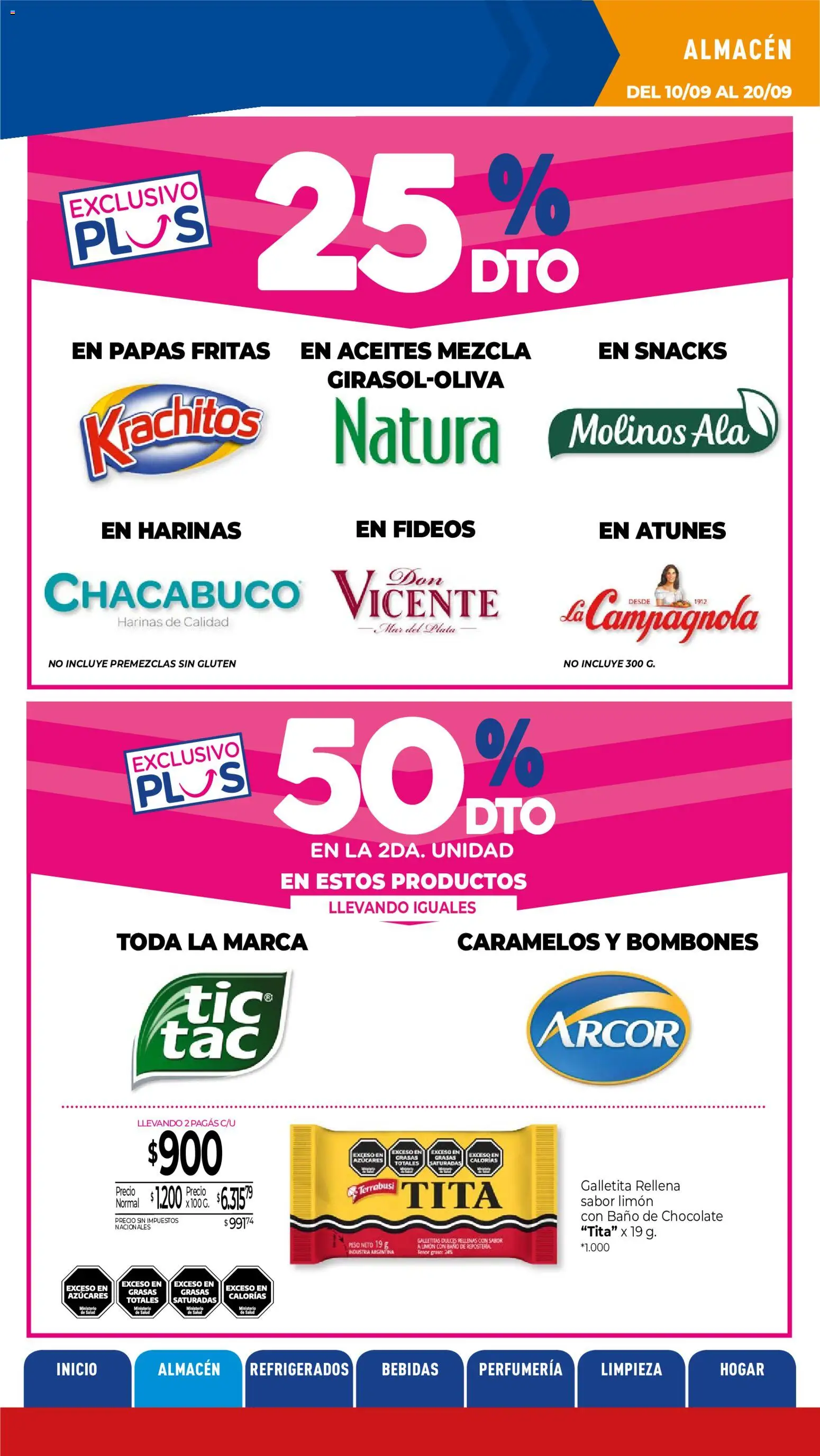 La Anonima catálogo │ válido desde el 10/09/2026 | Página: 12 | Productos: Peso, Galletitas, Limón, Snacks