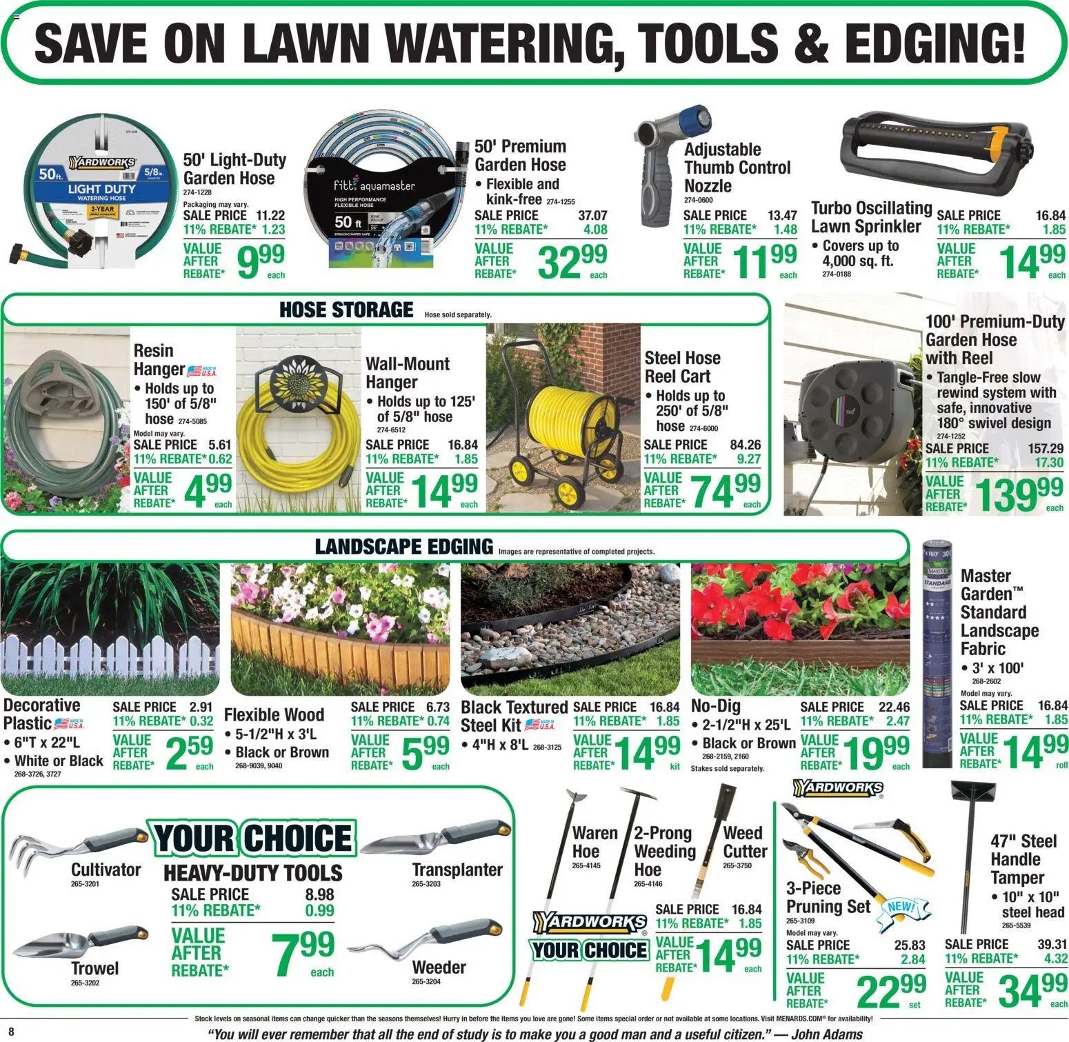 Menards Weekly Ad - valid from 20.05.2026 | Page: 11 | Products: Cultivator, Tamper, Swivel, Cutter