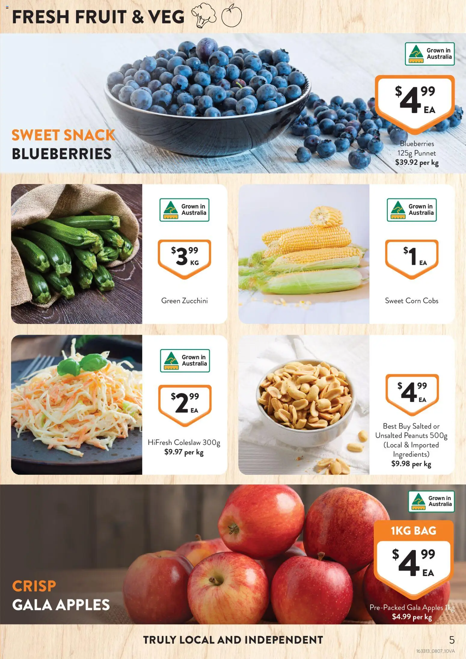 Foodworks catalogue - valid from 08/07/2026 | Page: 5 | Products: Apples, Zucchini, Blueberries, Bag