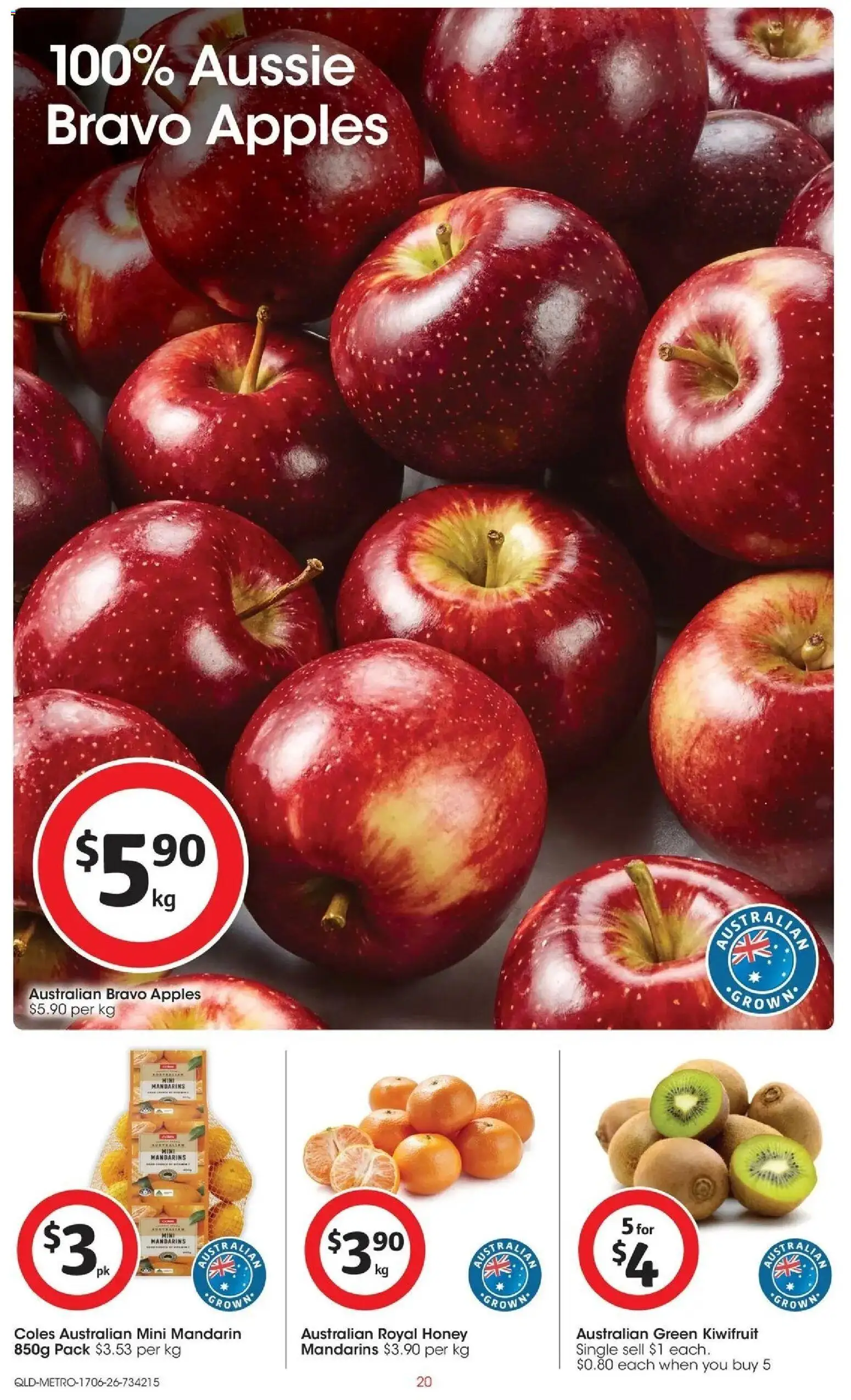 Coles catalogue - valid from 16.06.2026 | Page: 20 | Products: Honey, Apples, Kiwifruit, Mandarins