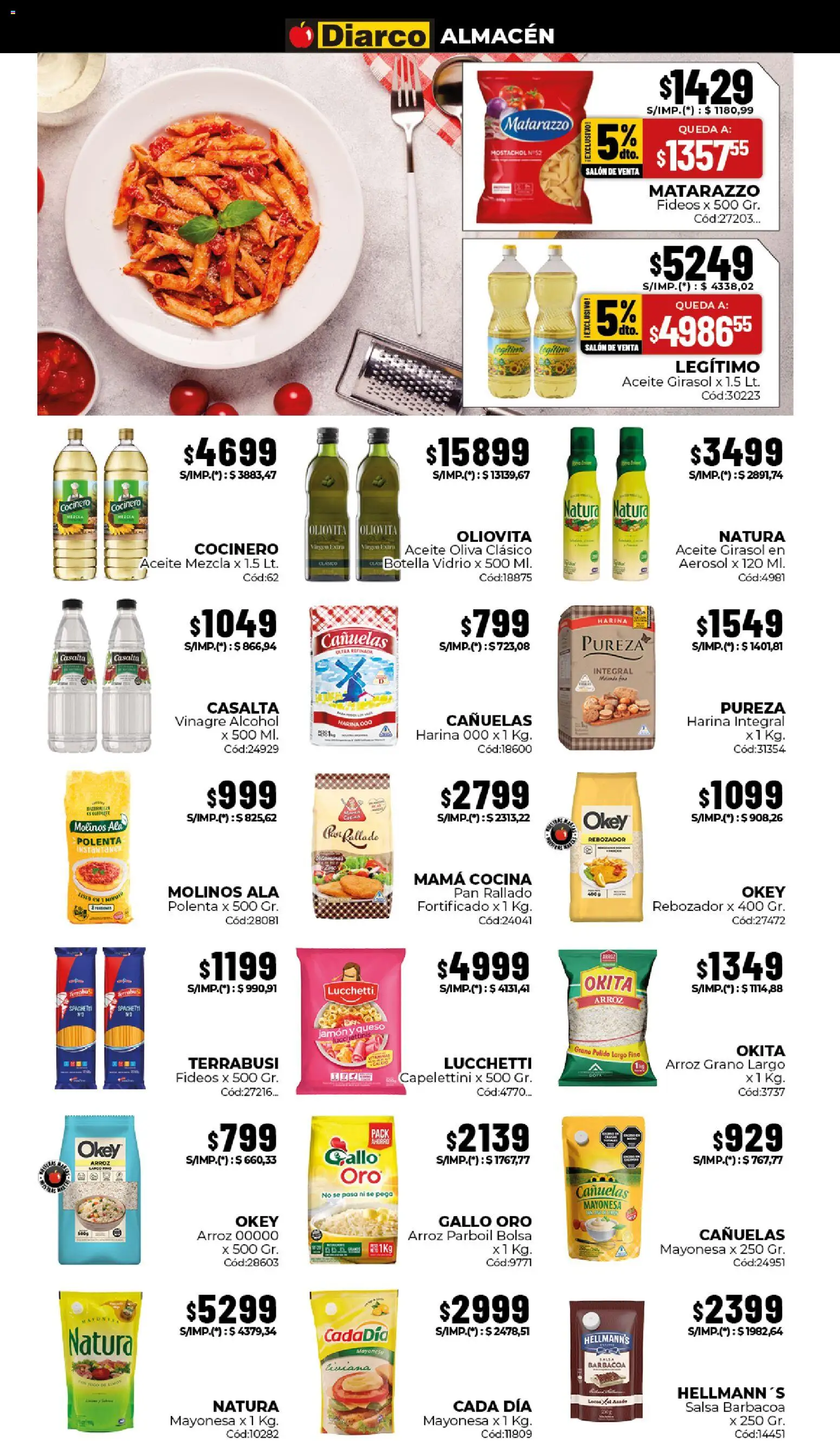 Diarco ofertas │ válido desde el 20/07/2026 | Página: 2 | Productos: Bolsa, Aceite, Queso, Jamón