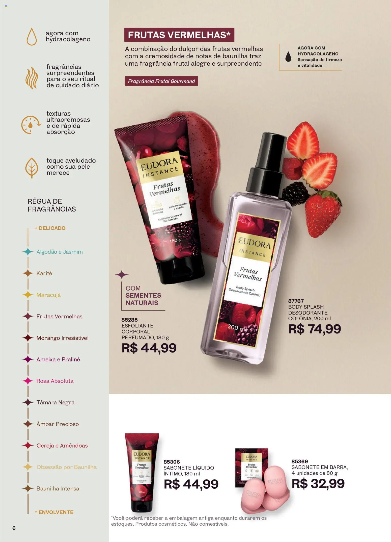 Eudora Folheto - válido de 16/09/2026 | Página: 9 | Produtos: Cereja, Desodorante, Amêndoas, Sabonete líquido