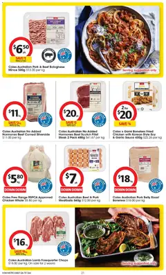 Preview of Coles catalogue - valid from 08/07/2026 | Page: 21 | Products: Chicken, Pork, Lamb, Steak