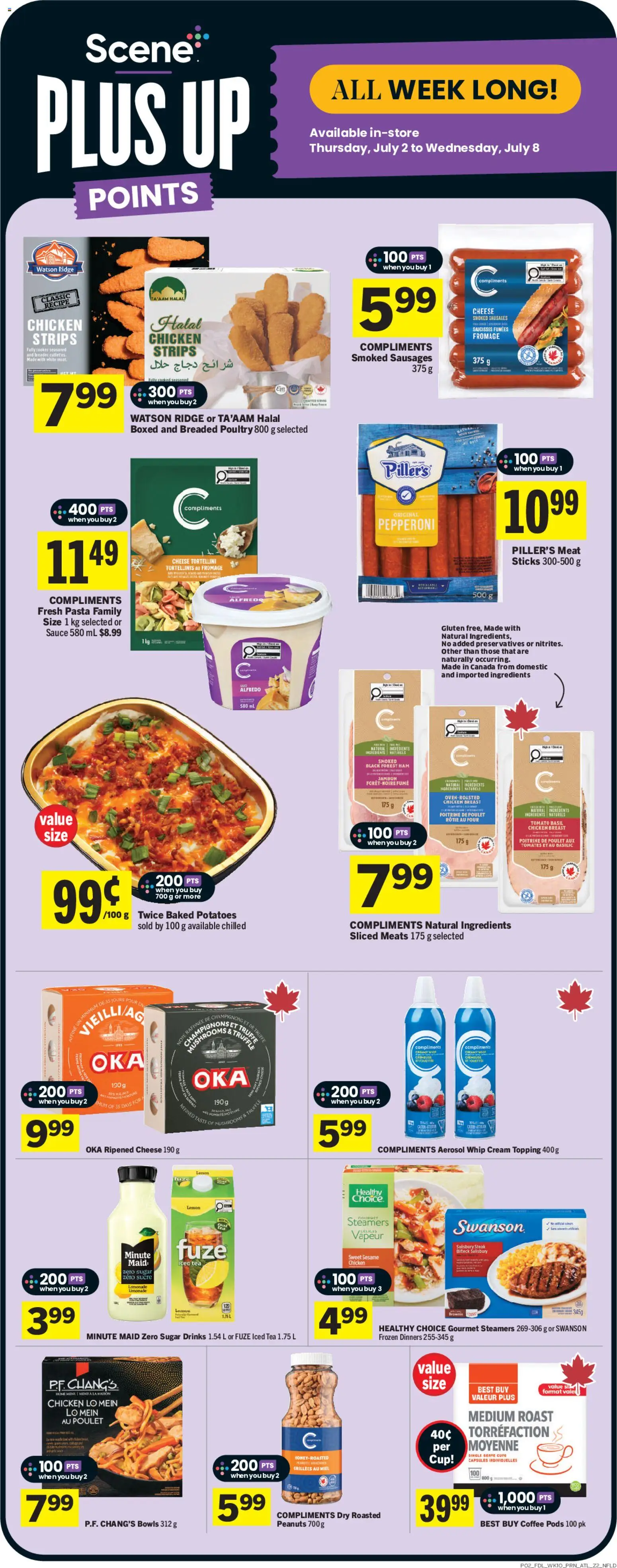 Foodland flyer valid from Jul 2, 2026 | Page: 3 | Products: Tea, Potatoes, Cheese, Ham