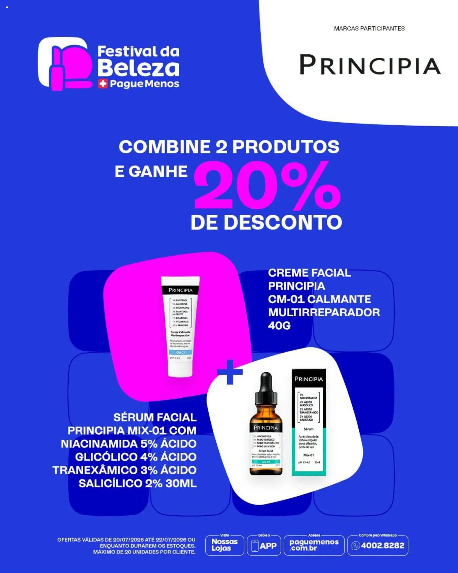 Pague Menos Folheto - válido de 20/07/2026 | Página: 4 | Produtos: Manteiga, Sérum, Creme