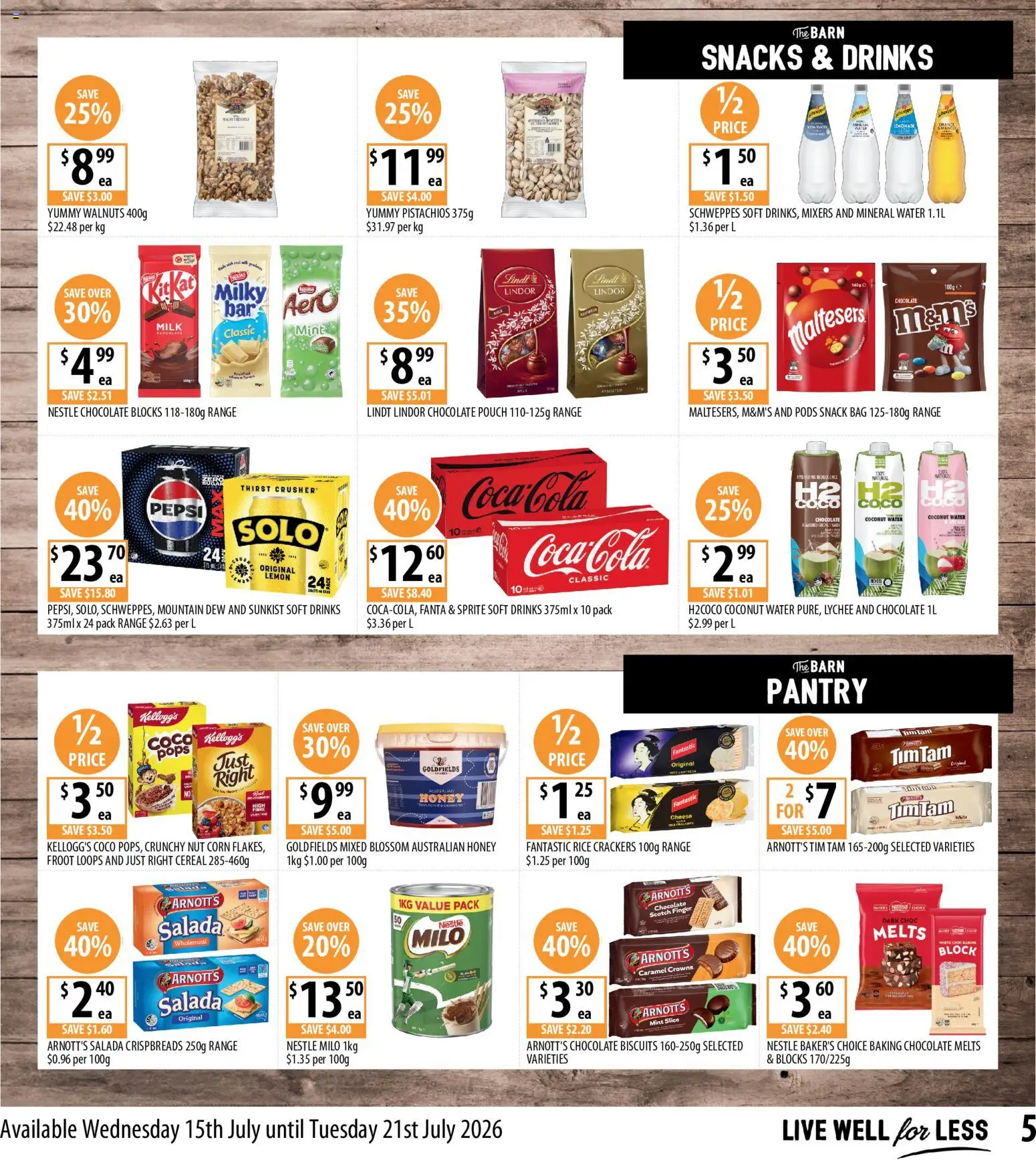 Supabarn catalogue - valid from 15/07/2026 | Page: 5 | Products: Chocolate, Rice, Pepsi, Bag