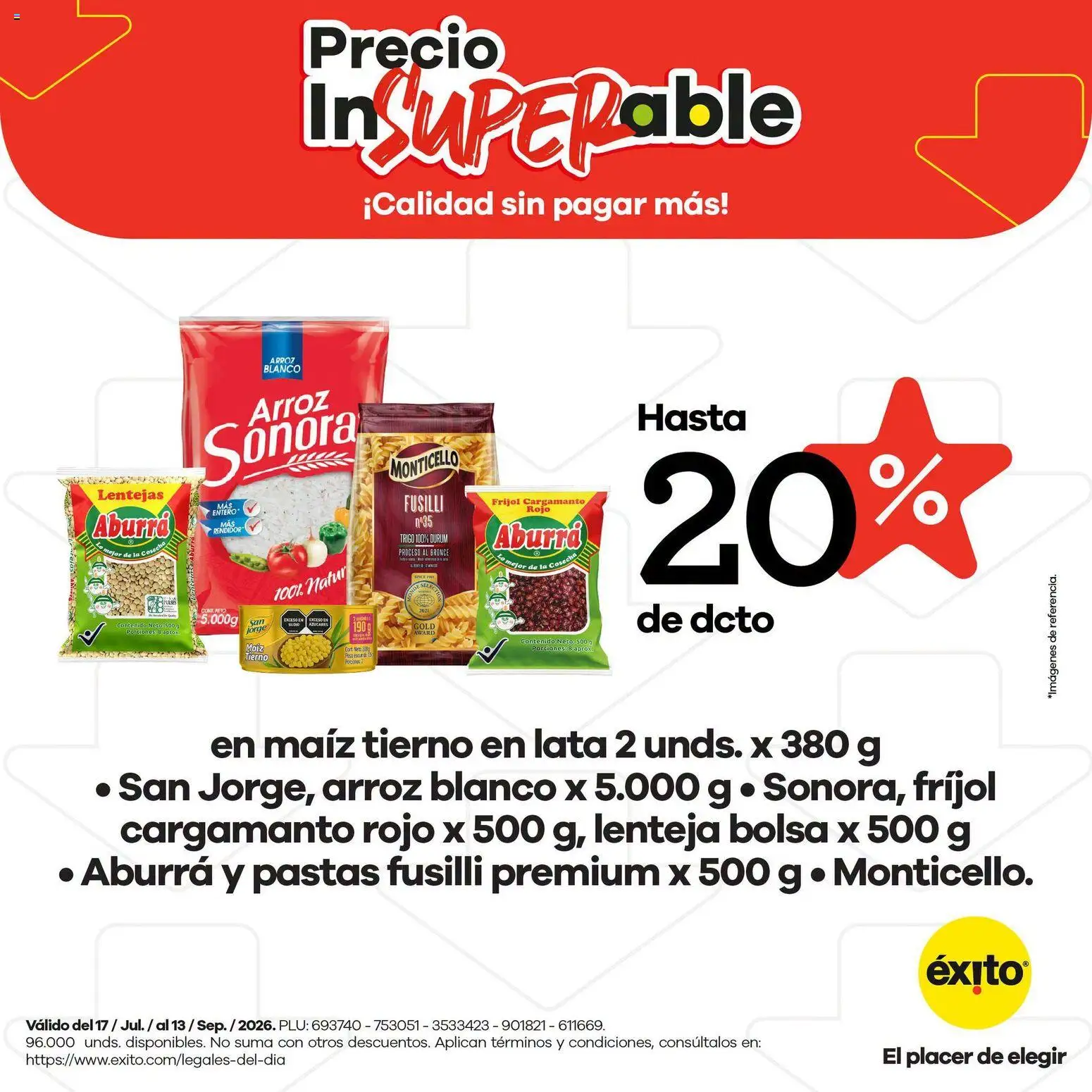 Éxito revista - valida desde el 17/07/2026 | Página: 5 | Productos: Bolsa, Lentejas, Maiz, Lenteja