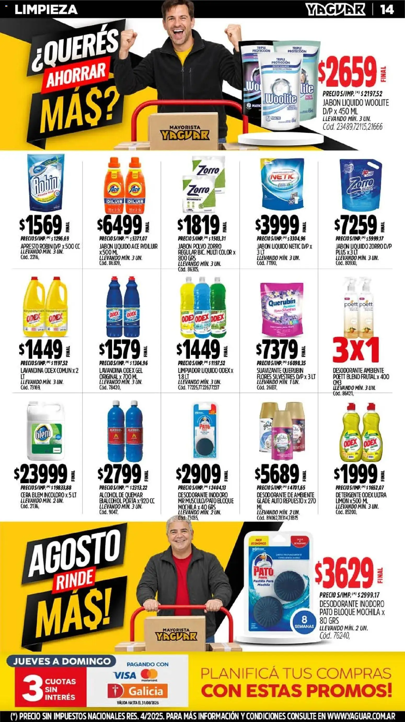 Yaguar - Oferta Semanal Neuquen │ válido desde el 17/07/2026 | Página: 15 | Productos: Lavandina, Limón, Mochila, Limpiador