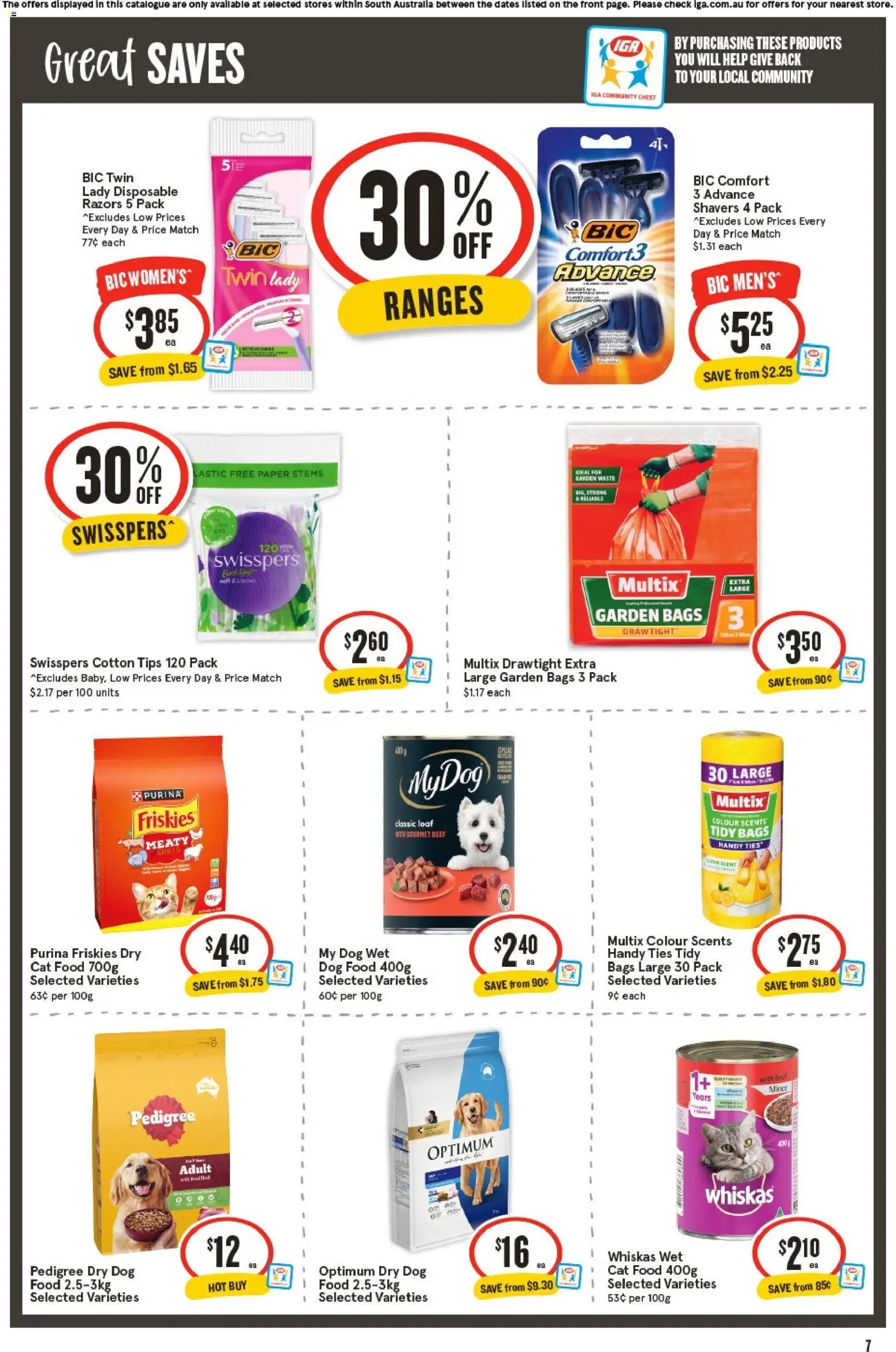 IGA catalogue - valid from 12/08/2026 | Page: 8 | Products: Food, Dog food, Razors, Cotton tips