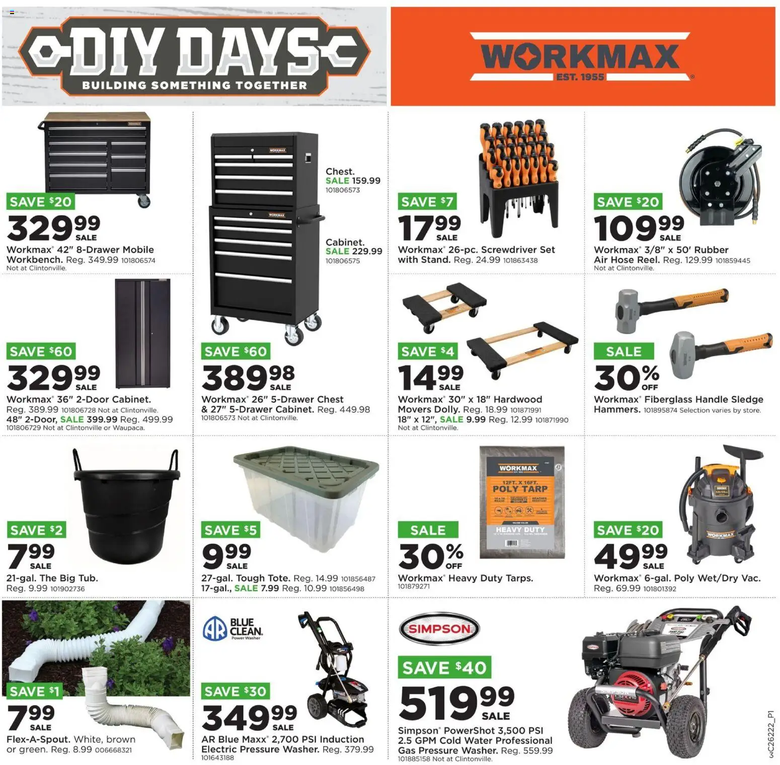 Mills Fleet Farm DIY Days - valid from 26.05.2026 | Page: 3 | Products: Screwdriver, Water, Washer