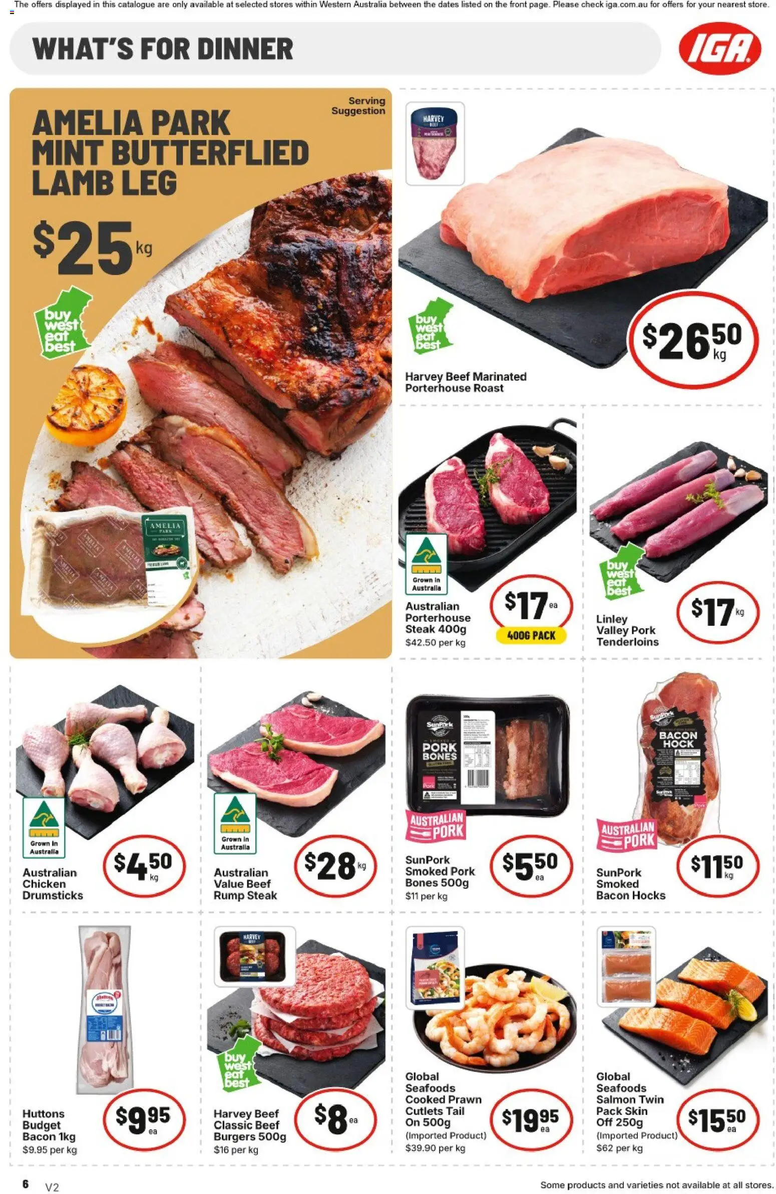 IGA catalogue - valid from 22/07/2026 | Page: 6 | Products: Bacon, Lamb, Steak, Salmon