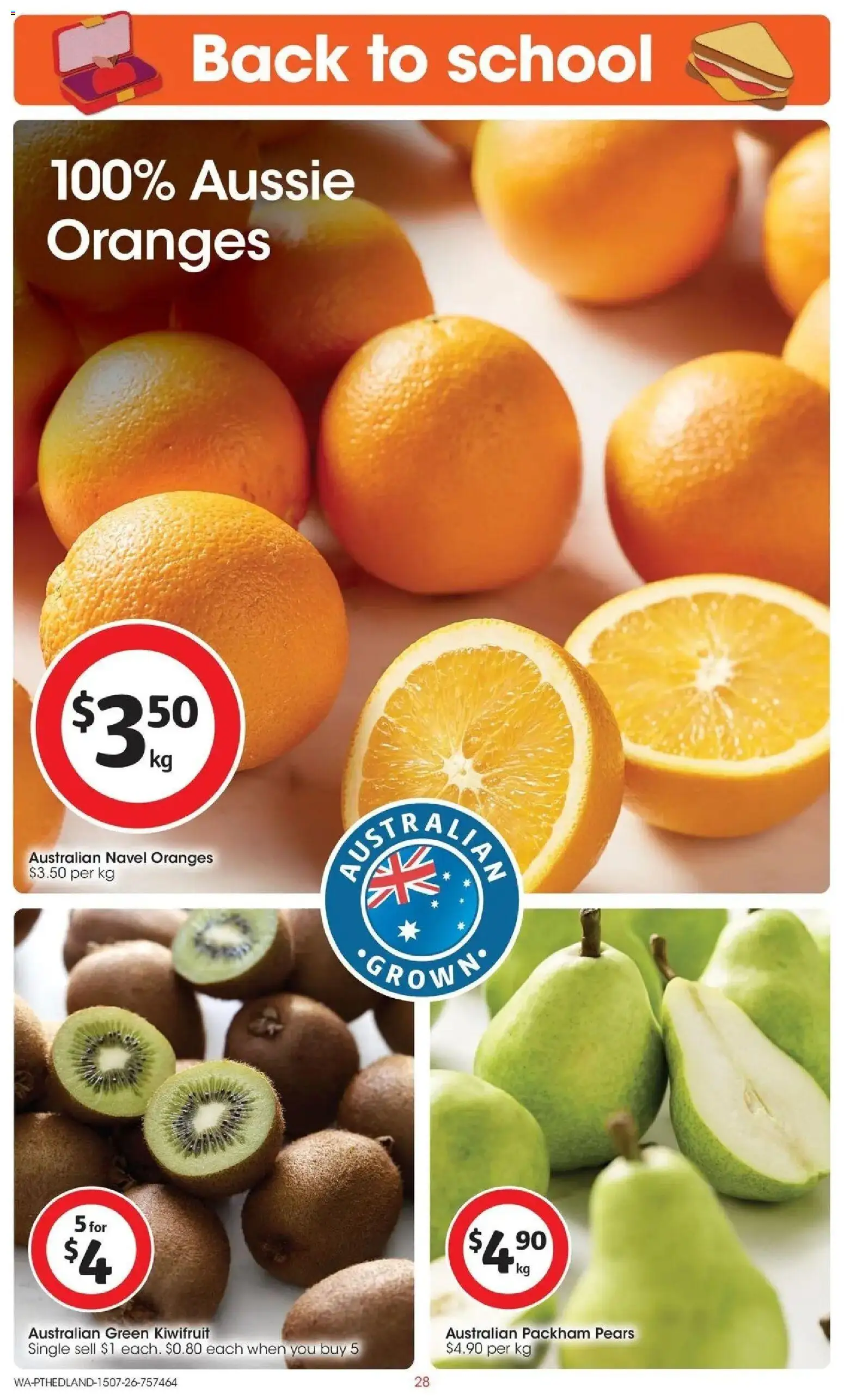 Coles catalogue - valid from 15/07/2026 | Page: 28 | Products: Oranges, Kiwifruit