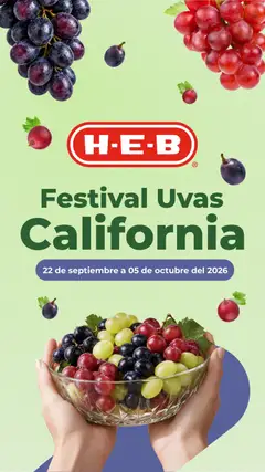 Vista previa de H-E-B folleto Festival Uvas California, nuevo folleto de la tienda, válido en México a partir del 22/09/2026
