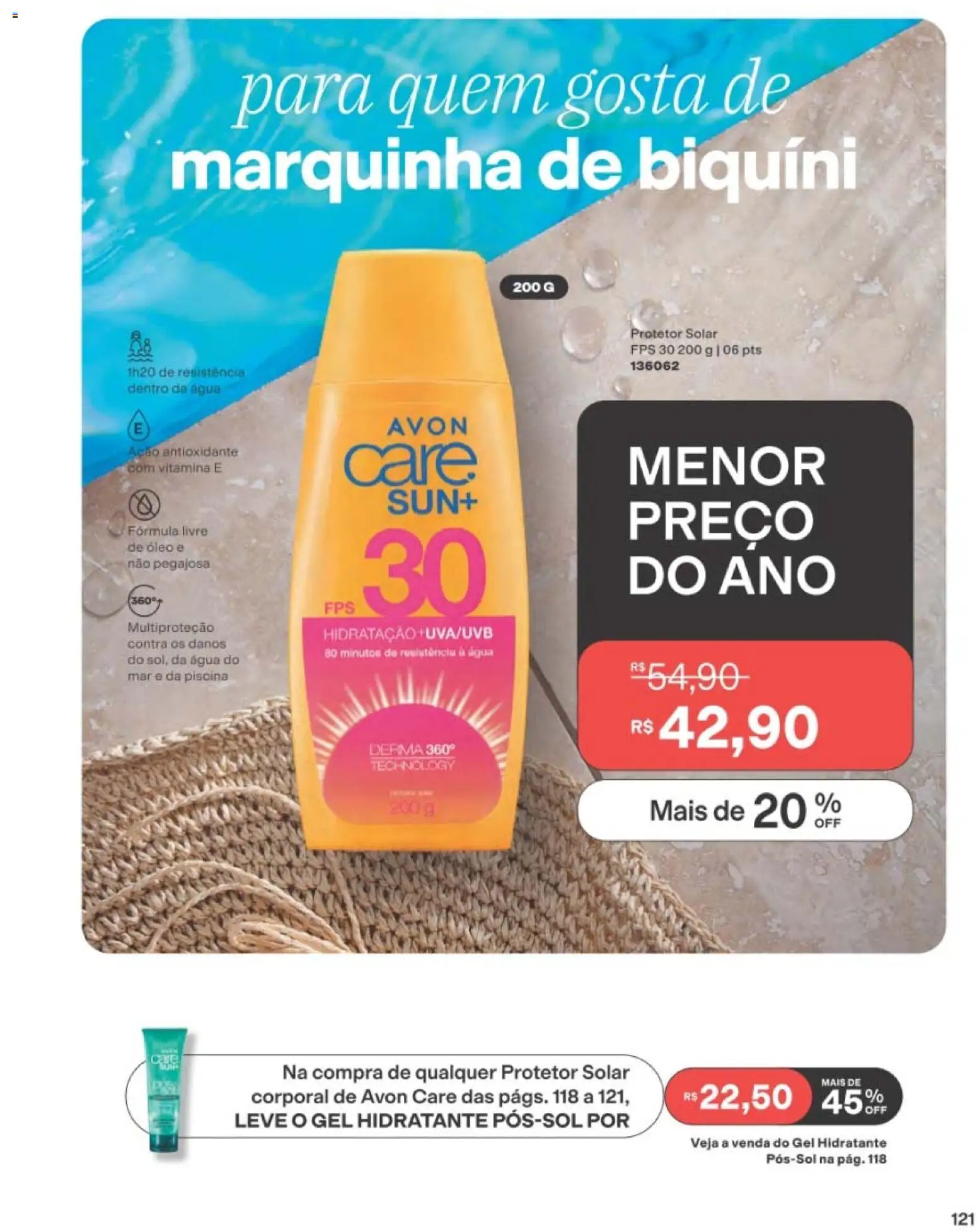 Avon Folheto - válido de 01/09/2026 | Página: 121 | Produtos: Protetor solar, Biquíni, Óleo, Água