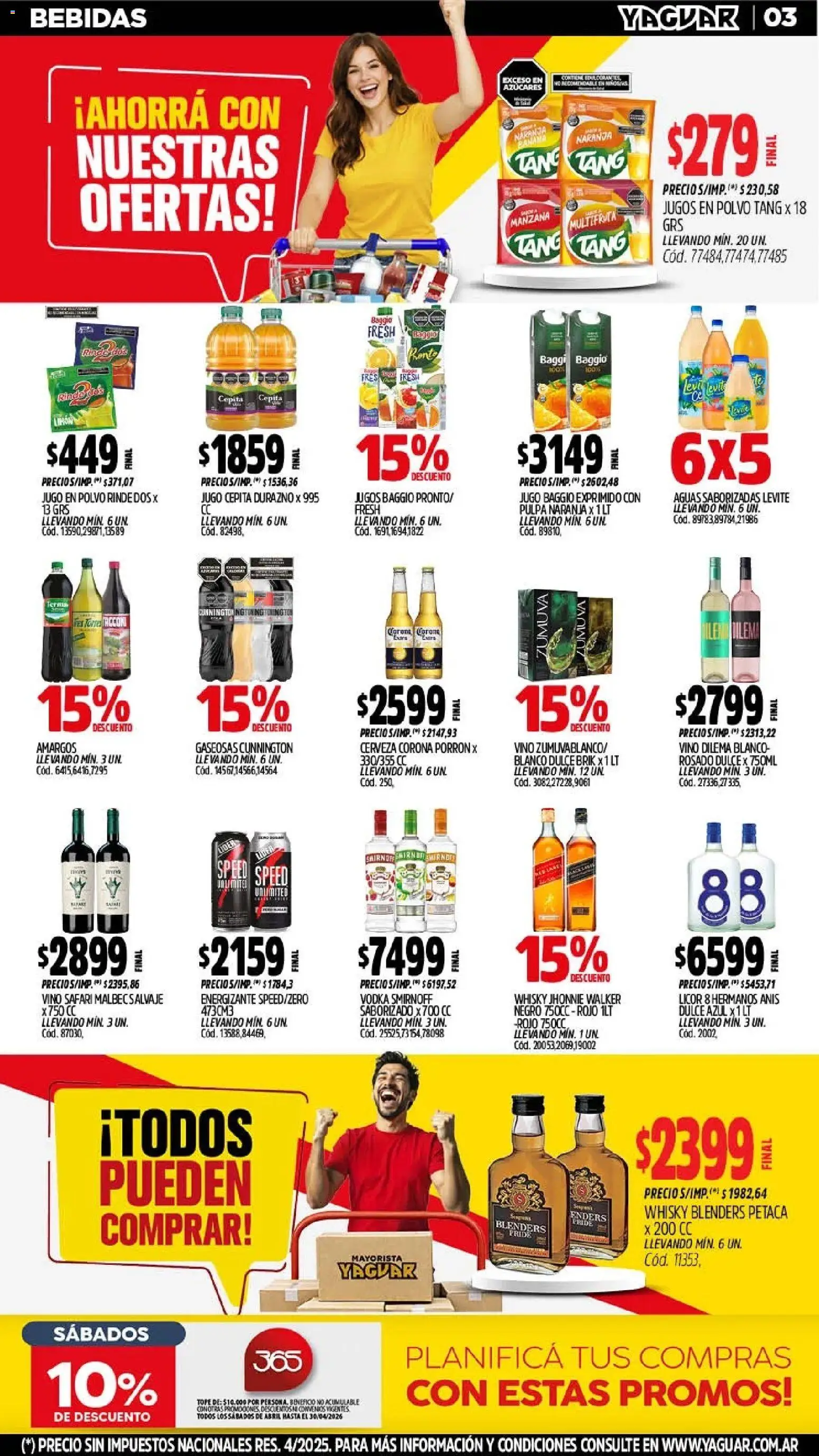 Yaguar catálogo │ válido desde el 11.05.2026 | Página: 4 | Productos: Durazno, Manzana, Vino, Cerveza