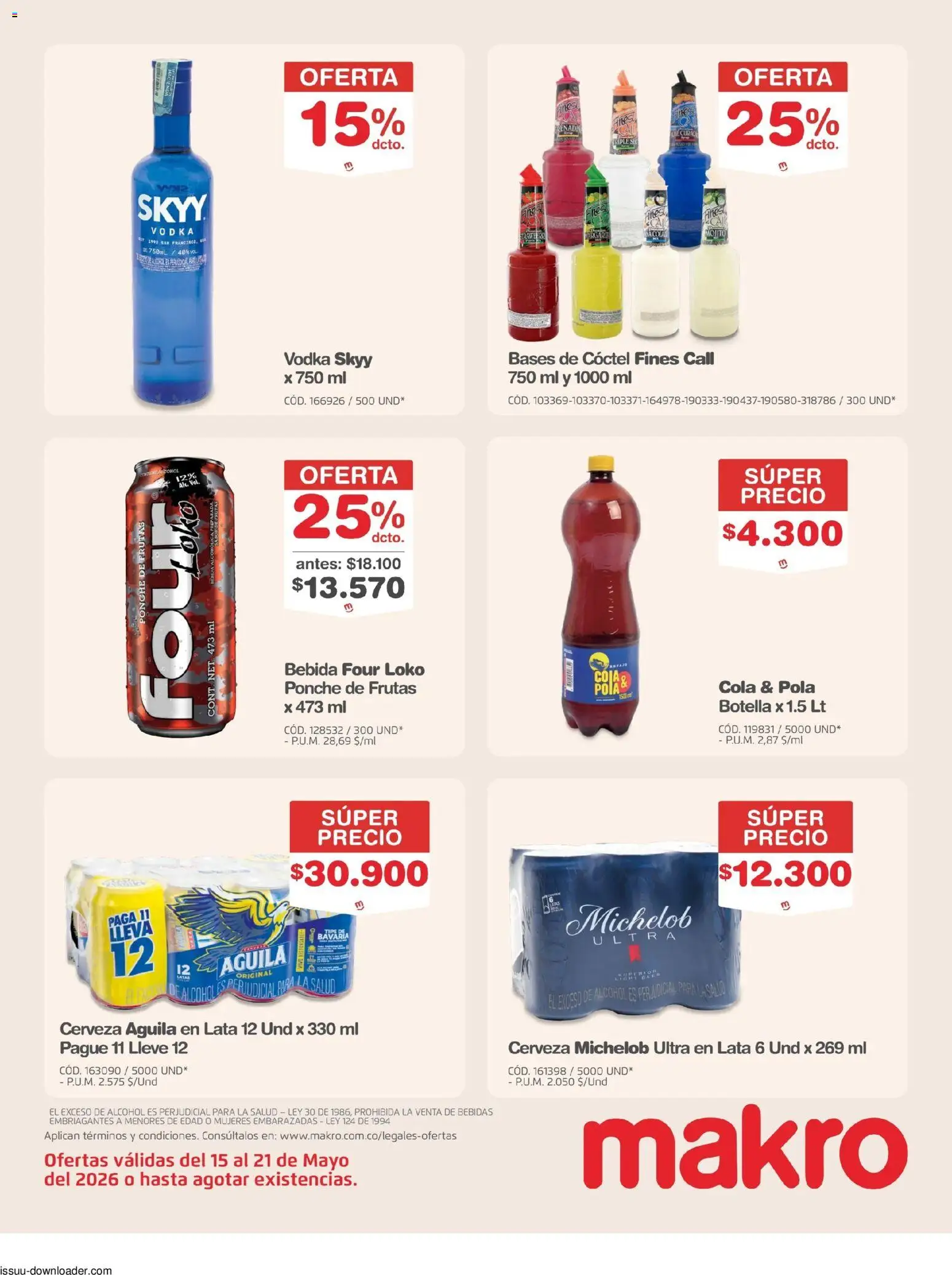 Makro revista - valida desde el 15.05.2026 | Página: 21 | Productos: Vodka, Botella, Tintura, Cerveza