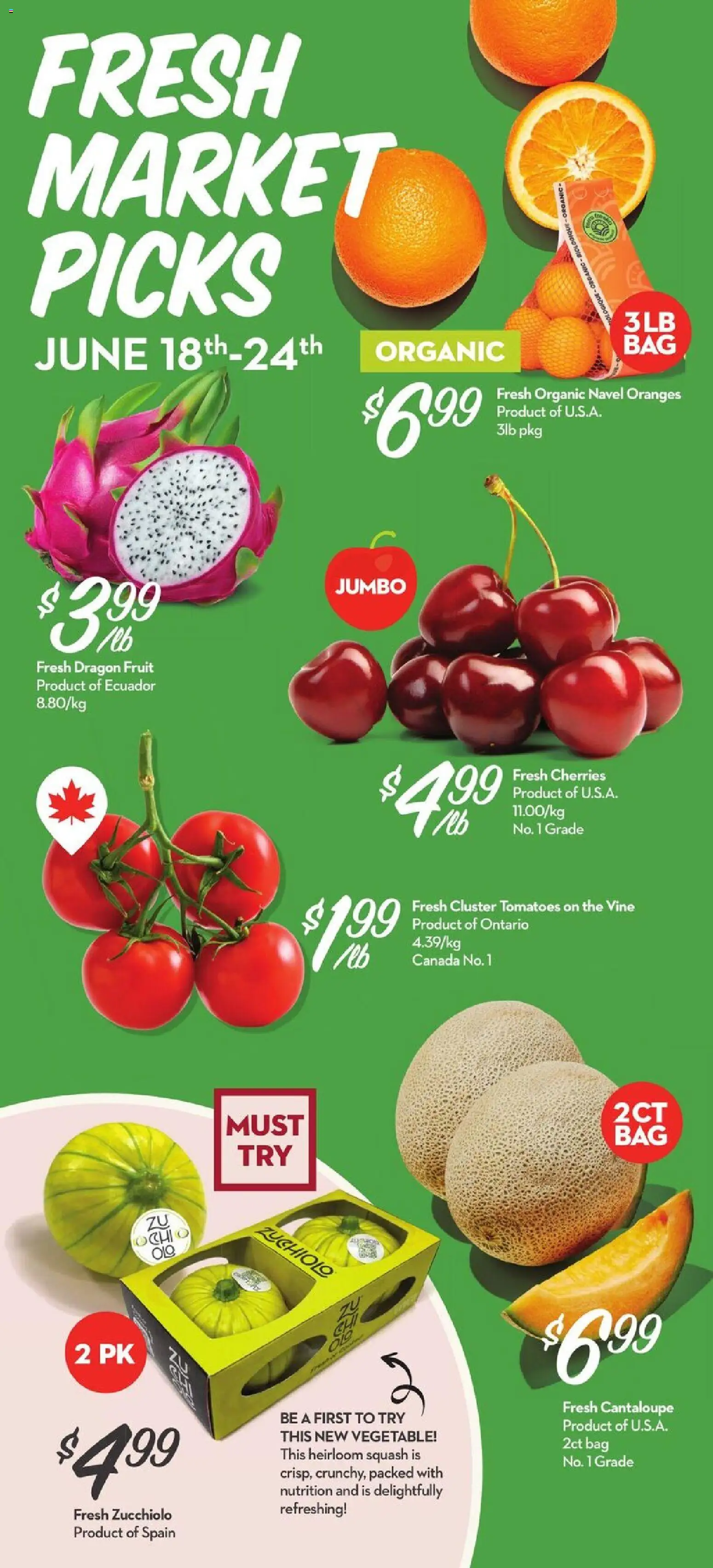 Longo's flyer valid from 18.06.2026 | Page: 2 | Products: Bag, Oranges, Tomatoes