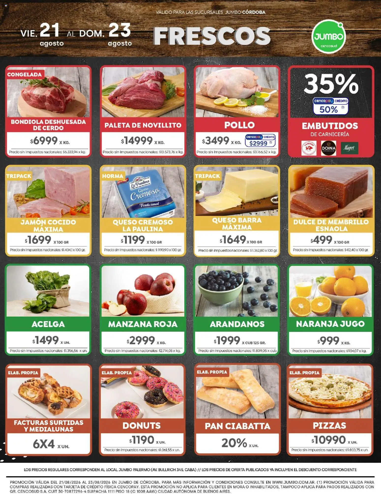 Jumbo - Ofertas | Córdoba │ válido desde el 20/08/2026 | Página: 8 | Productos: Embutidos, Dulce, Arándanos, Jamón