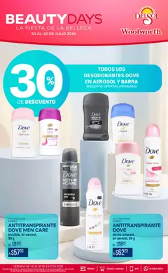 Vista previa de Del Sol y Woolworth katalog Beauty Days, nuevo folleto de la tienda, válido en México a partir del 02/07/2026 | Página: 7 | Productos: Antitranspirante, Crema, Barra