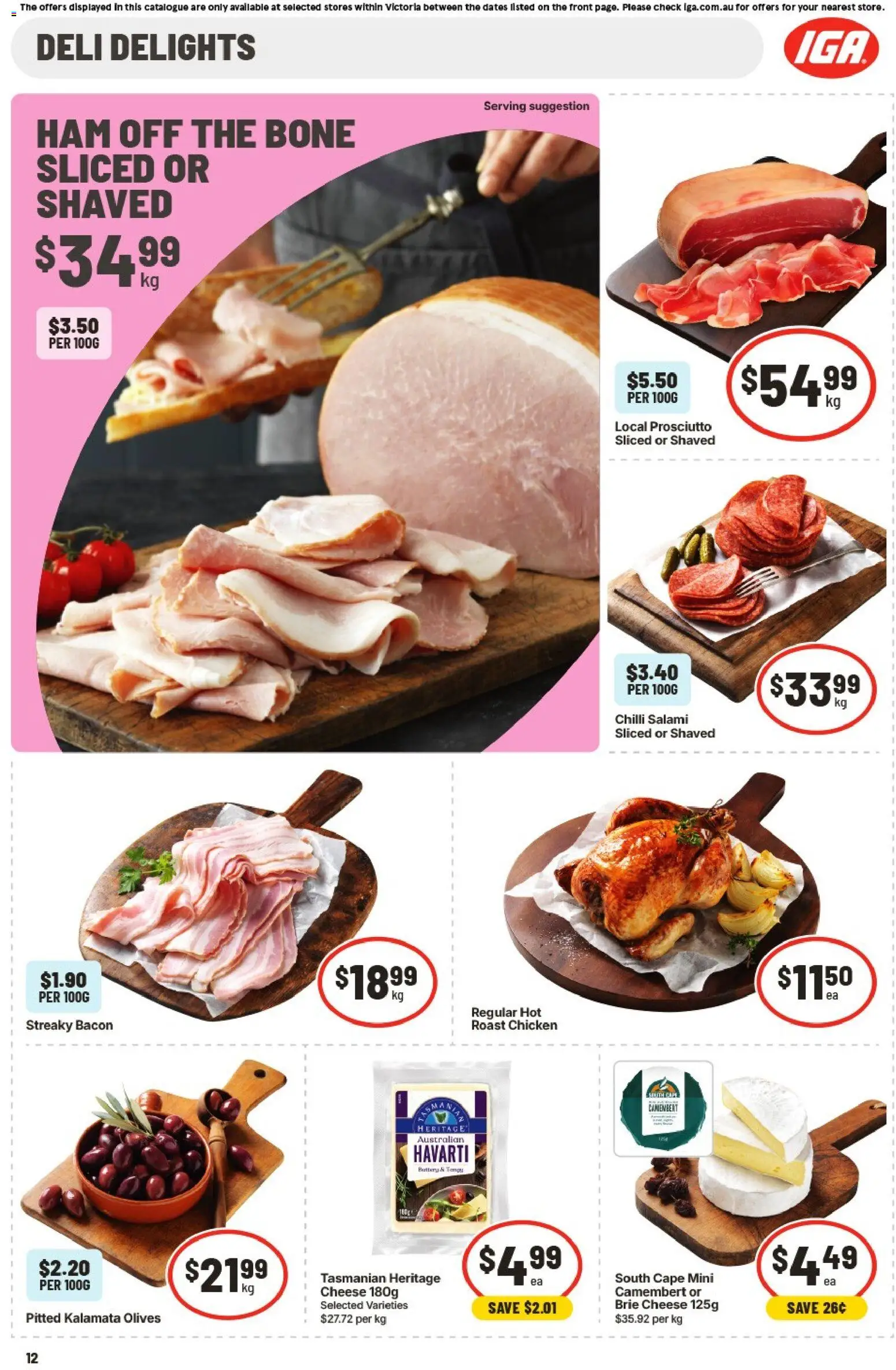IGA catalogue - valid from 09/09/2026 | Page: 13 | Products: Bacon, Chicken, Camembert, Roast
