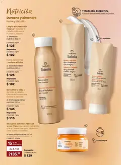 Vista previa de Natura campaña 11 2026, nuevo folleto de la tienda, válido en México a partir del 10/07/2026 | Página: 134 | Productos: Crema, Brillo, Almendra, Mascarilla