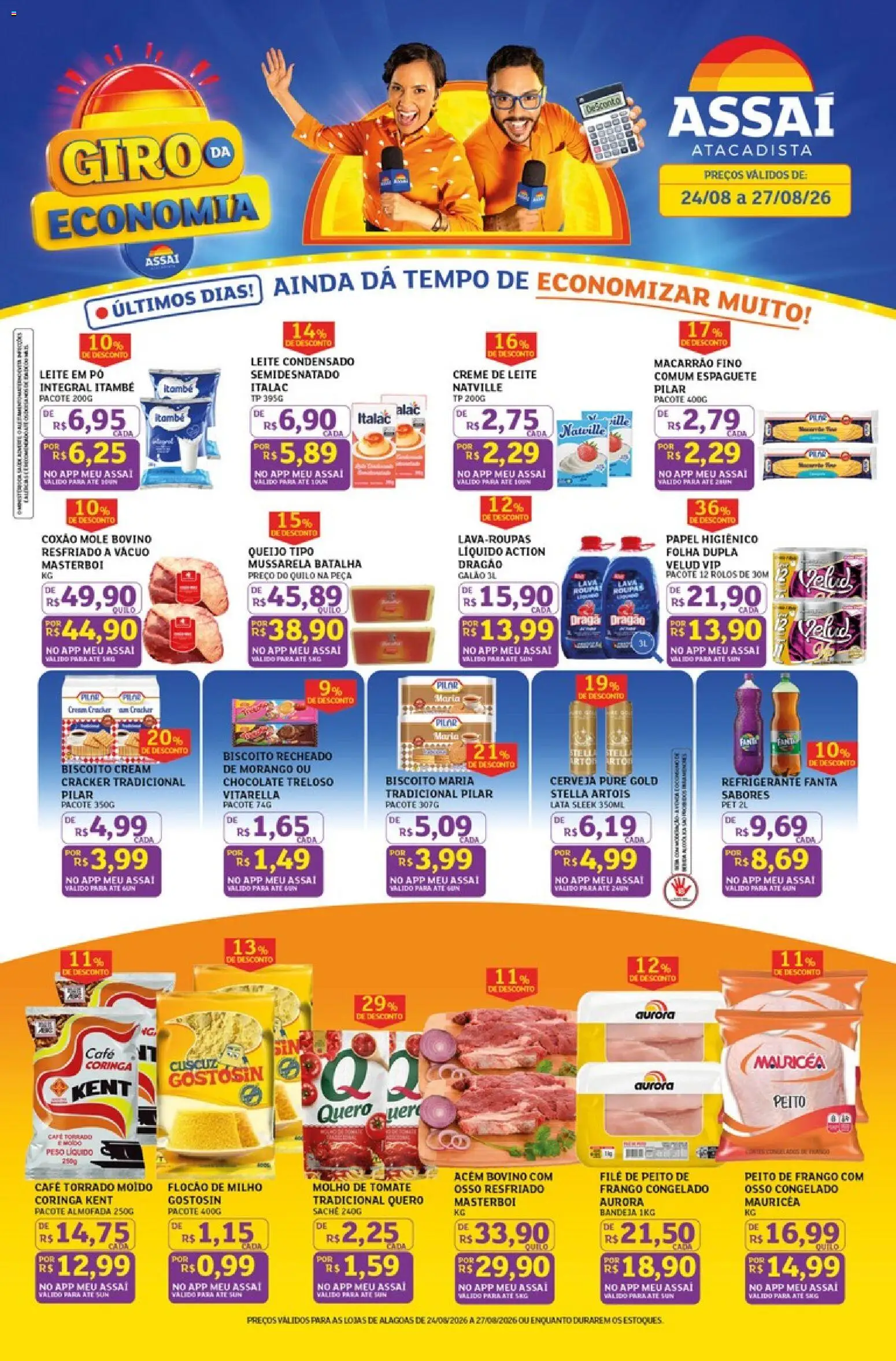 Assaí Atacadista Folheto - válido de 24/08/2026 | Página: 1 | Produtos: Tomate, Almofada, Frango, Biscoito recheado