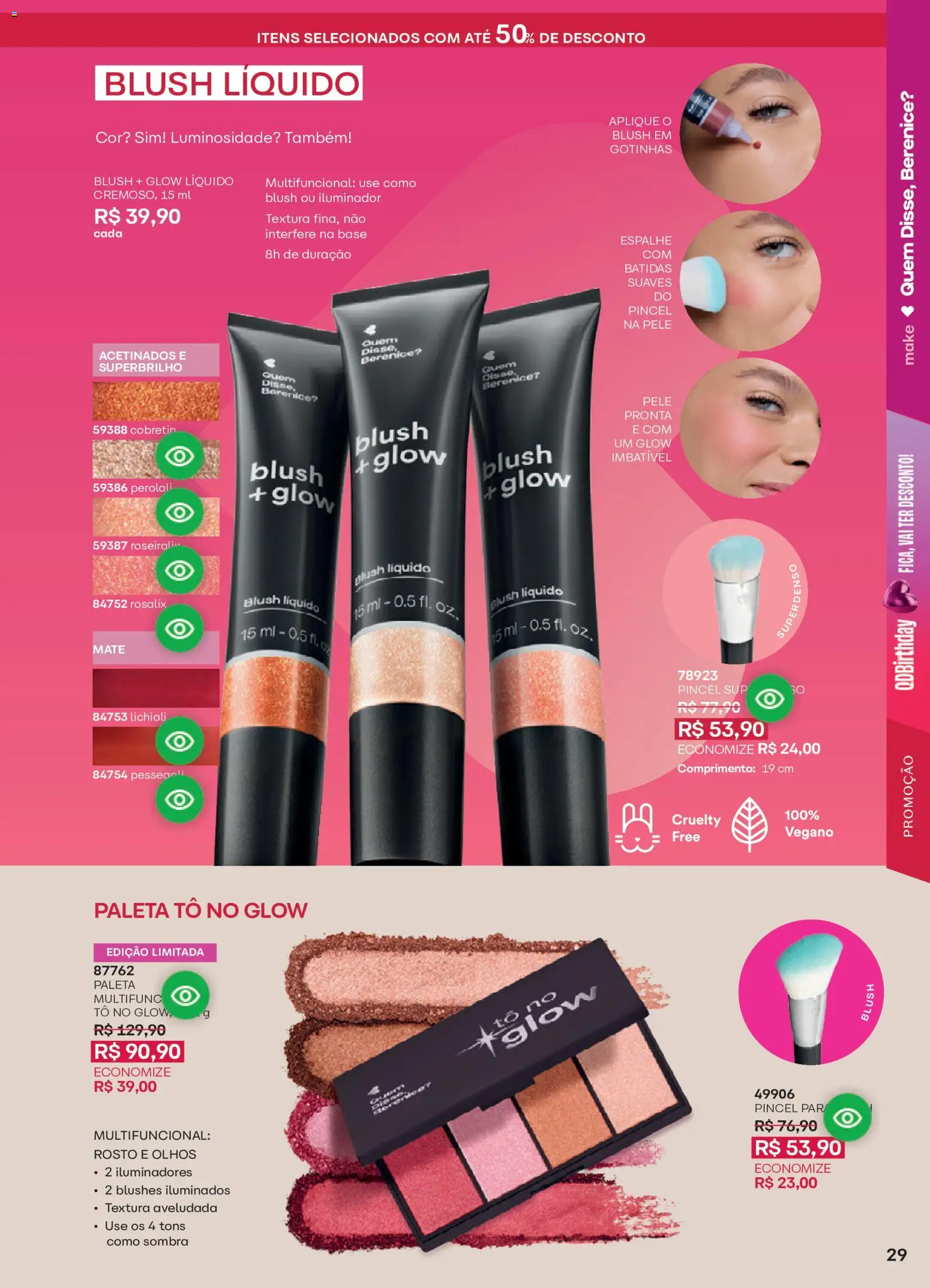 O Boticário Folheto - válido de 10/08/2026 | Página: 33 | Produtos: Blush, Pincel, Multifuncional, Base