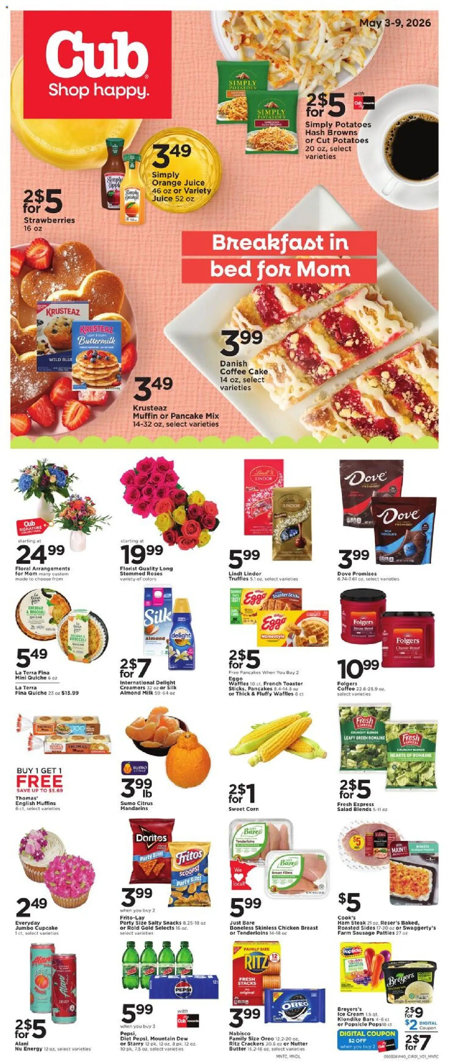 Cub Foods Weekly Ad - valid from 03.05.2026 | Page: 1 | Products: Toaster, Milk, Juice, Ice cream