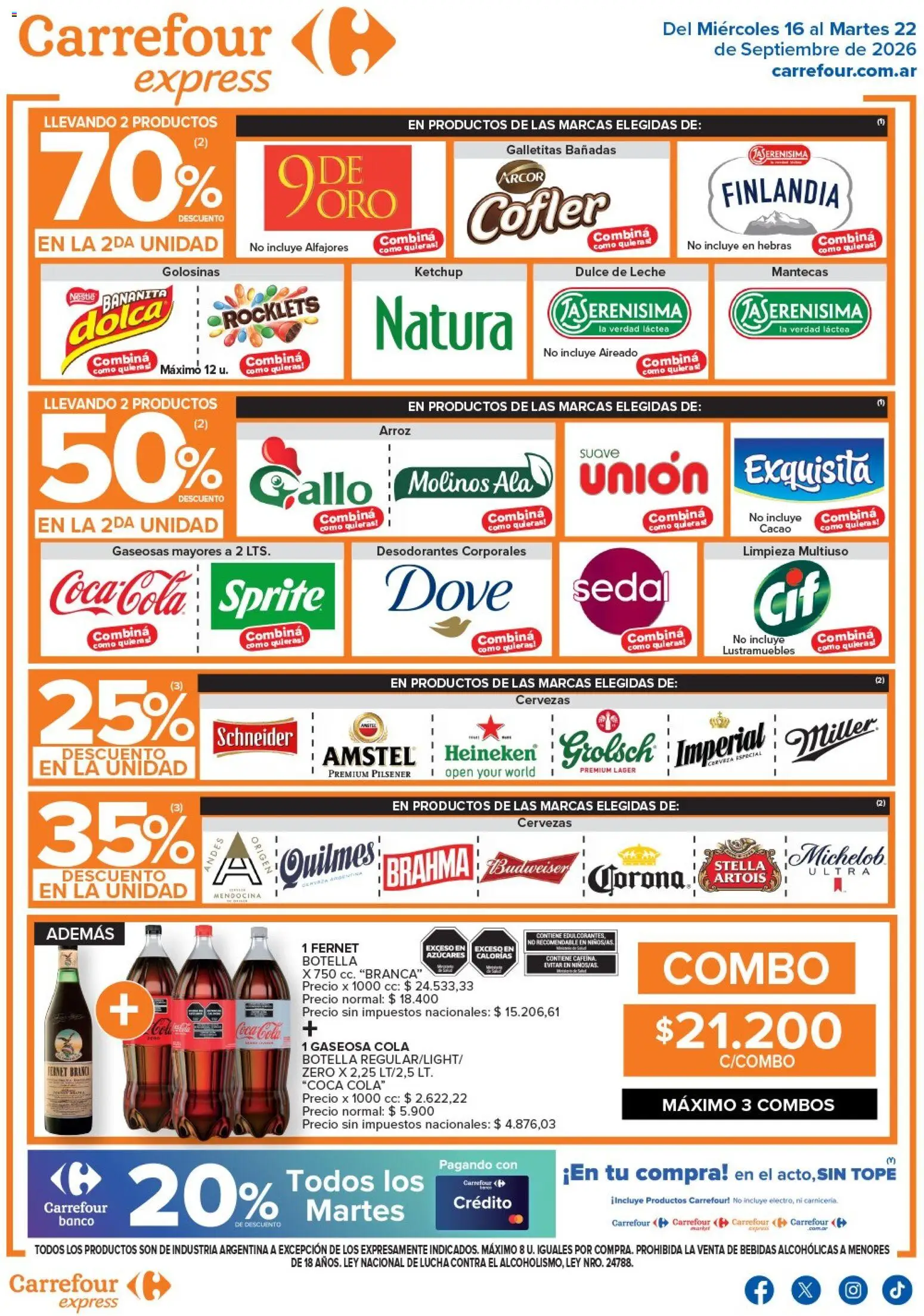 Carrefour - Carrefour Express Ofertas │ válido desde el 16/09/2026 | Página: 2 | Productos: Botella, Bebidas, Cerveza, Arroz