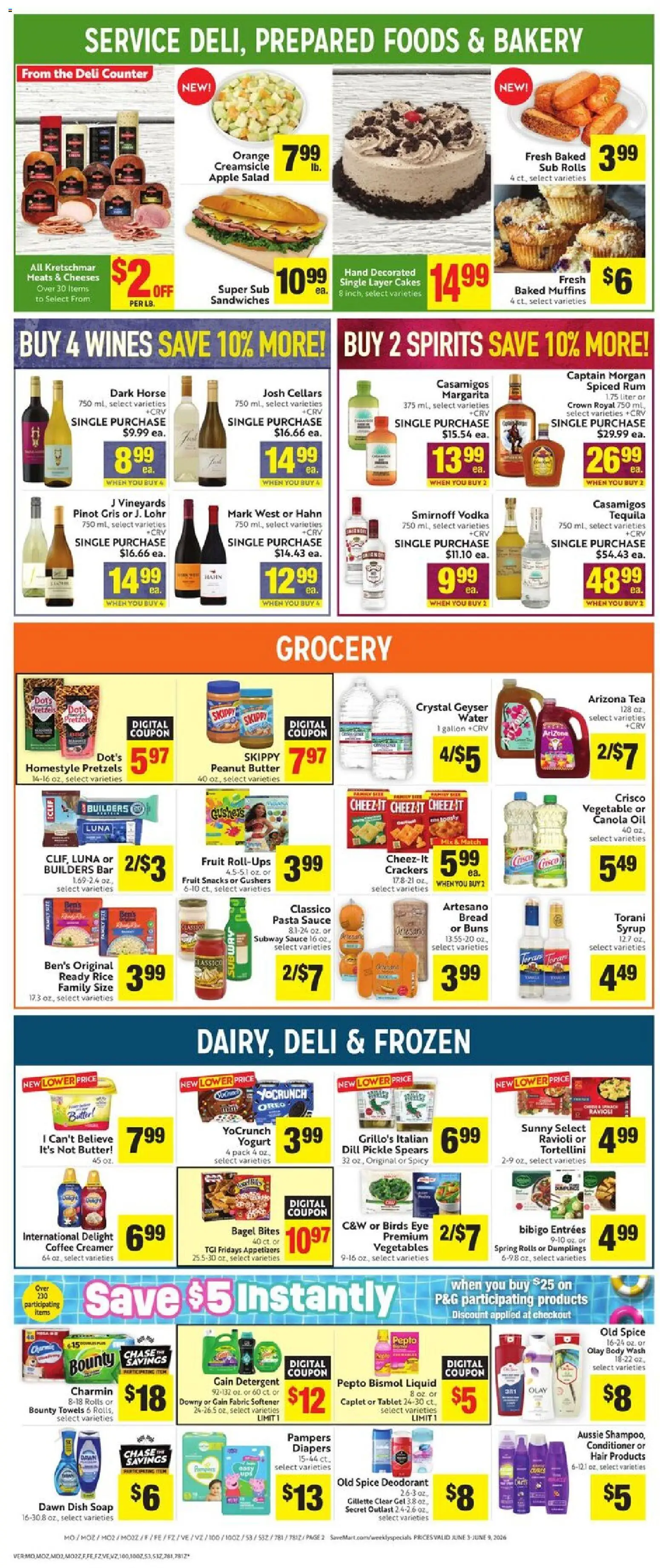 Save Mart Weekly - CA - valid from 03.06.2026 | Page: 2 | Products: Deodorant, Rice, Tea, Vegetables