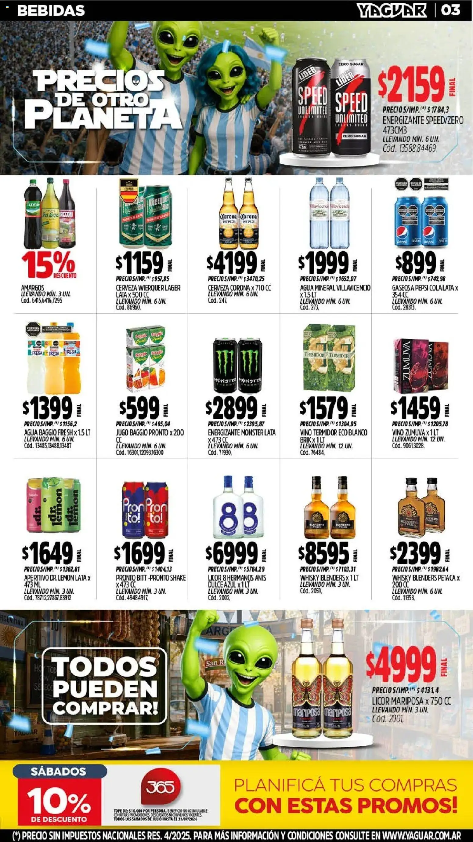 Yaguar - Oferta Semanal Santa Fé │ válido desde el 06/07/2026 | Página: 4 | Productos: Gaseosa, Agua, Jugo, Cerveza