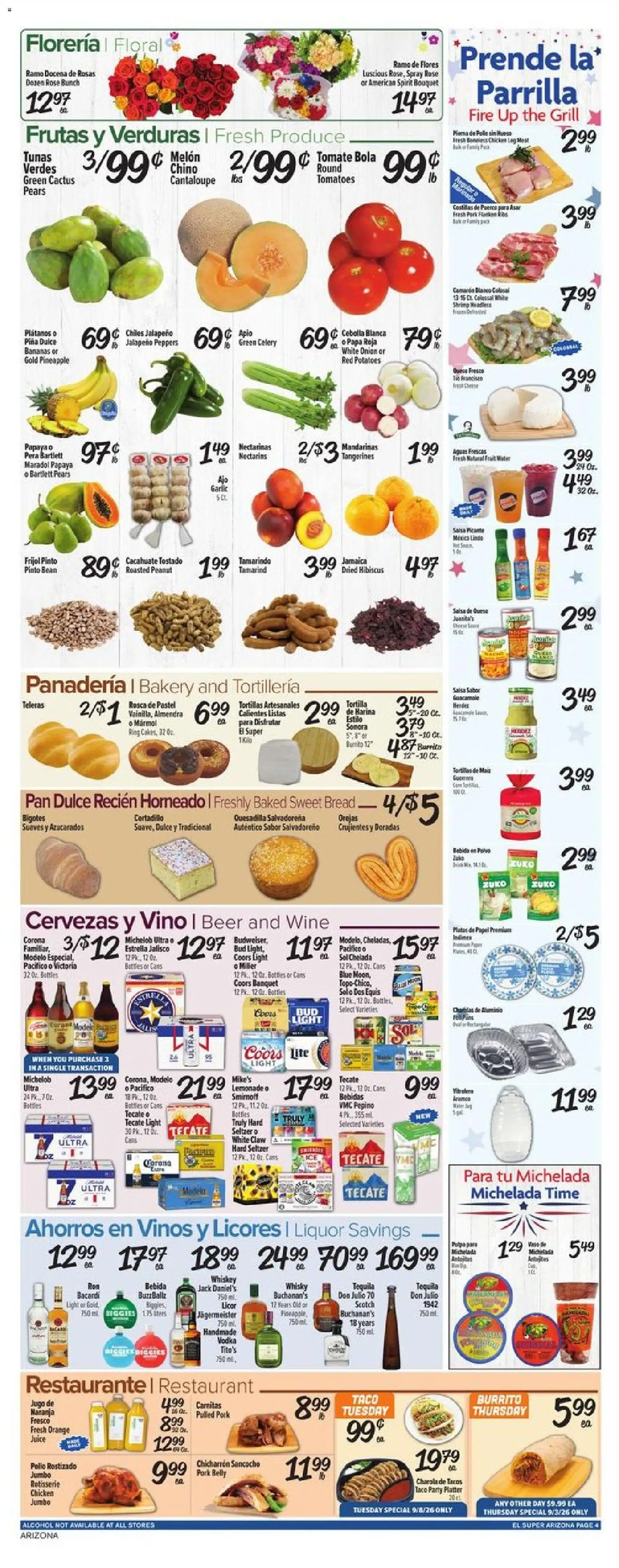 El Super Weekly Ad - AK - valid from 09/02/2026 | Page: 4 | Products: Jalapeno peppers, Bananas, Pineapple, Melon