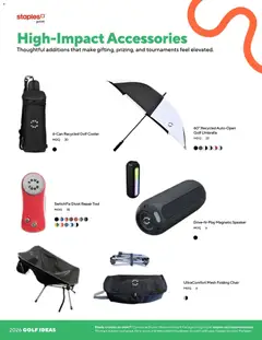 Preview of Staples flyer 2026 Guide - Golf from shop Staples valid from 13.05.2026 | Page: 7 | Products: Umbrella, Speaker, Chair