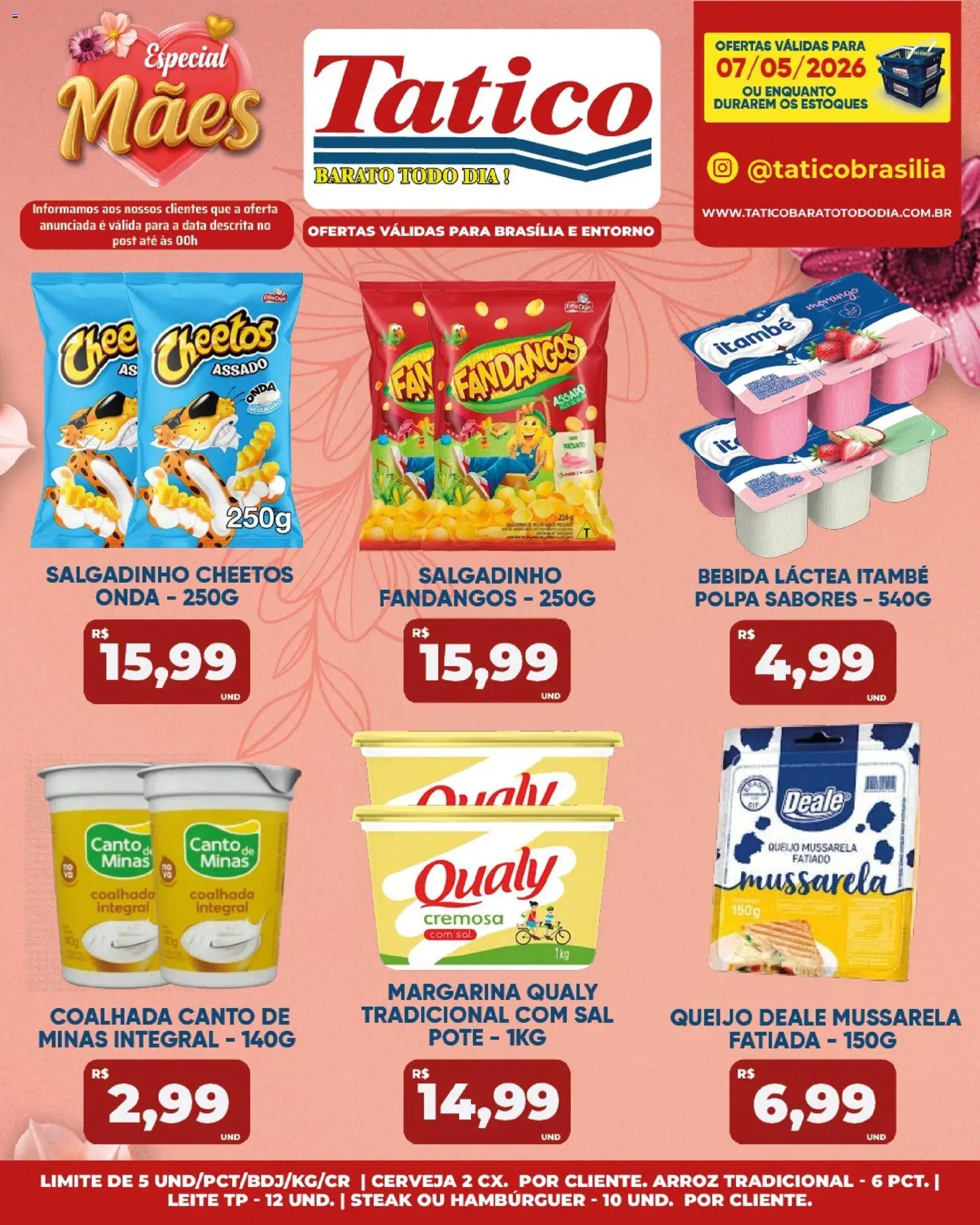 Tatico Folheto - válido de 07.05.2026 | Página: 19 | Produtos: Arroz, Bebida, Cheetos, Mussarela
