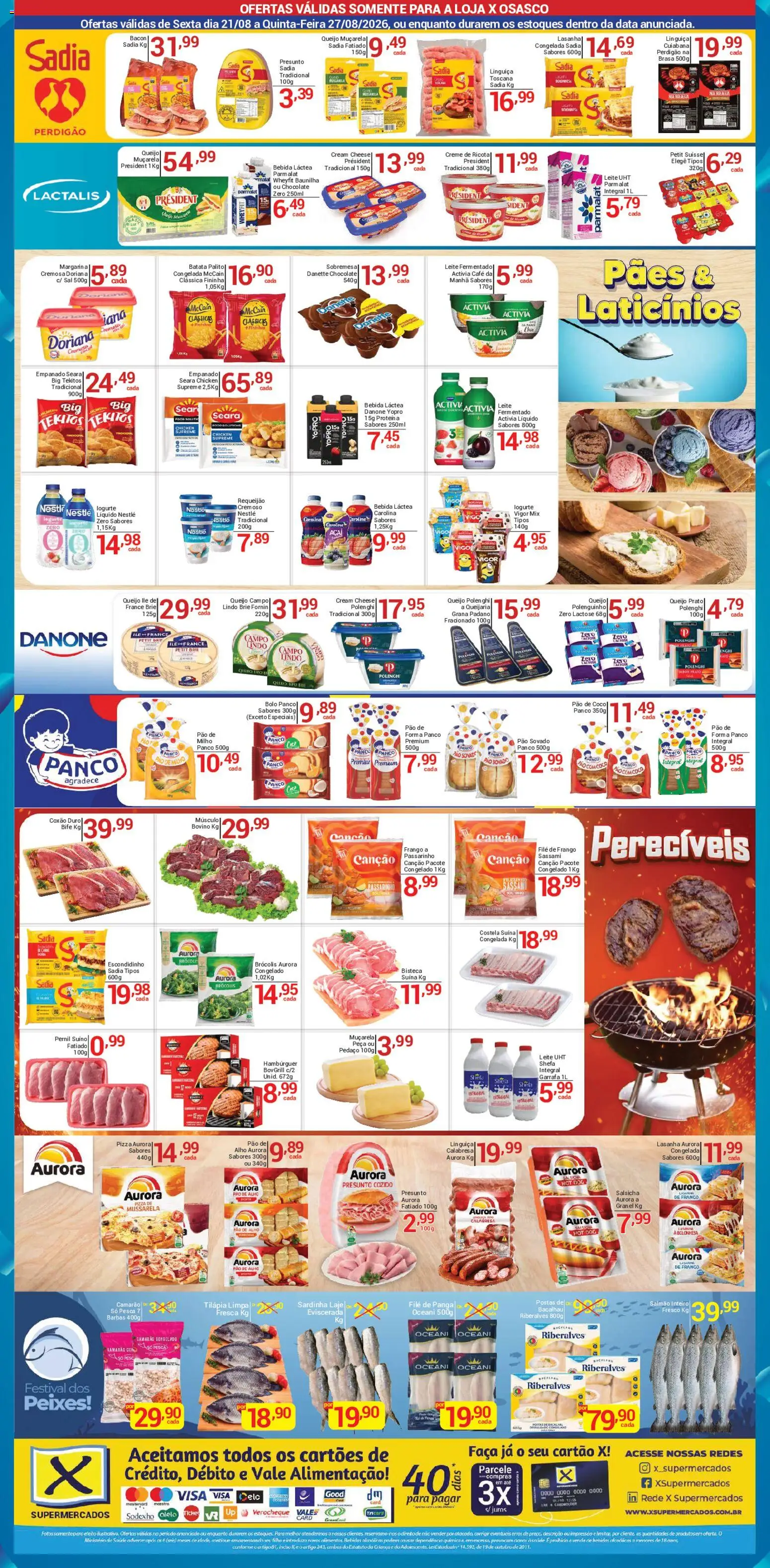 X Supermercados Folheto - válido de 21/08/2026 | Página: 4 | Produtos: Doriana, Pernil, Faca, Leite fermentado