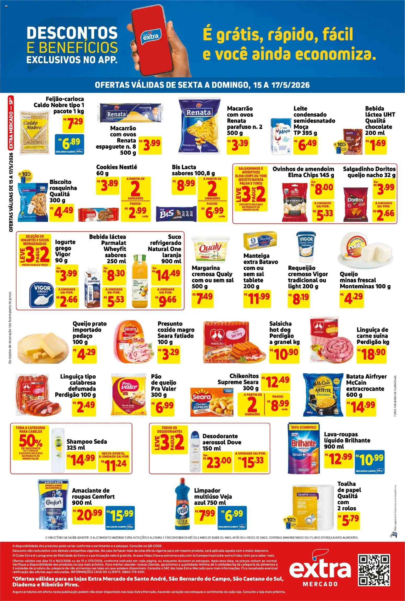 Extra Folheto - válido de 15.05.2026 | Página: 2 | Produtos: Espaguete, Batata, Sal, Dove