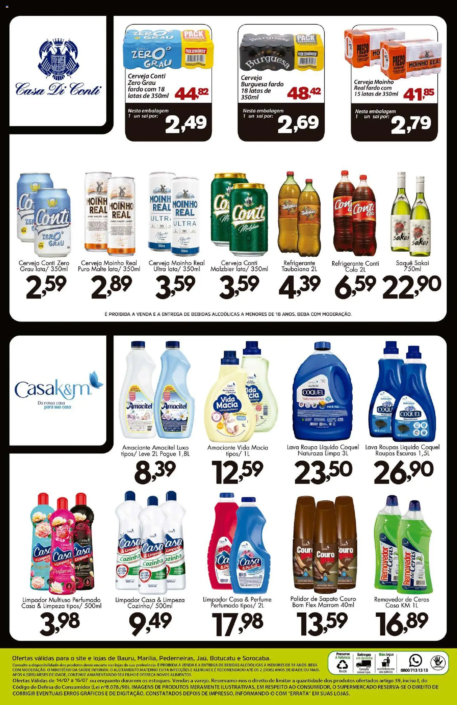 Confiança Folheto - válido de 14/07/2026 | Página: 9 | Produtos: Perfume, Saquê, Refrigerante, Amaciante