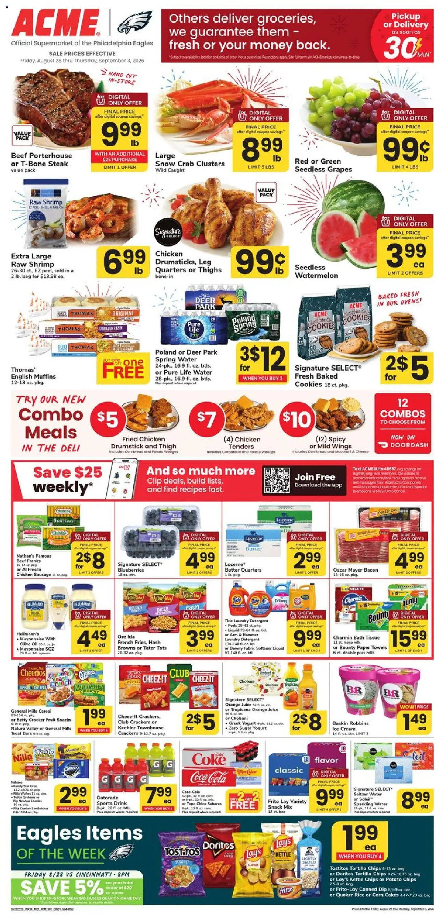 Acme Weekly Ad - valid from 08/28/2026 | Page: 1 | Products: Clip, Juice, Blueberries, Game
