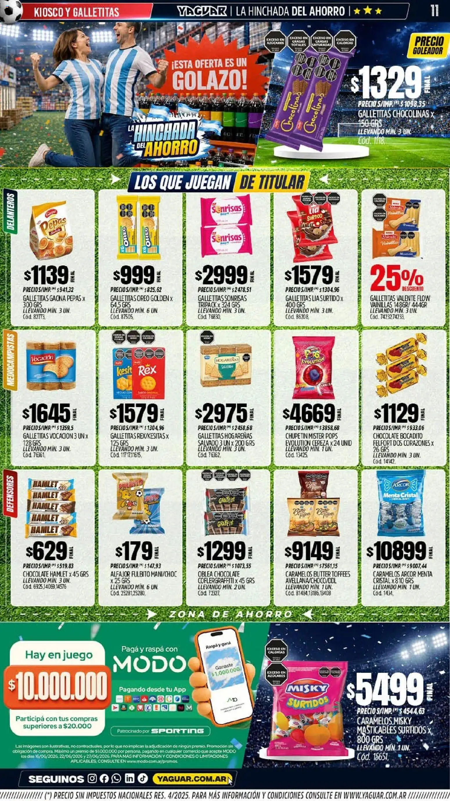 Yaguar - Oferta Semanal Jujuy │ válido desde el 15/06/2026 | Página: 10 | Productos: Galletitas, Chocolate, Alfajor