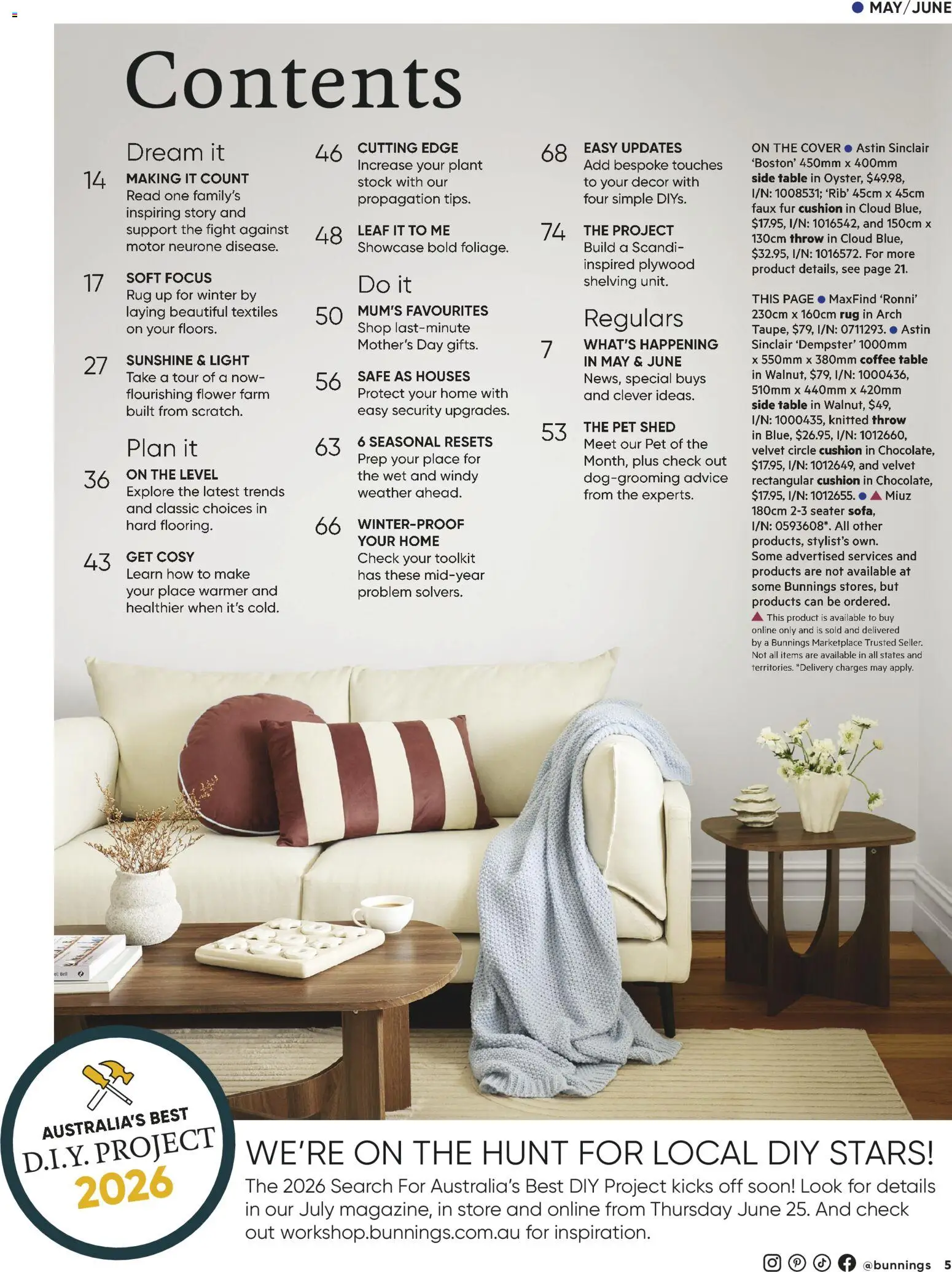 Bunnings Warehouse catalogue - valid from 01.05.2026 | Page: 5 | Products: Coffee table, Fur, Light, Shed