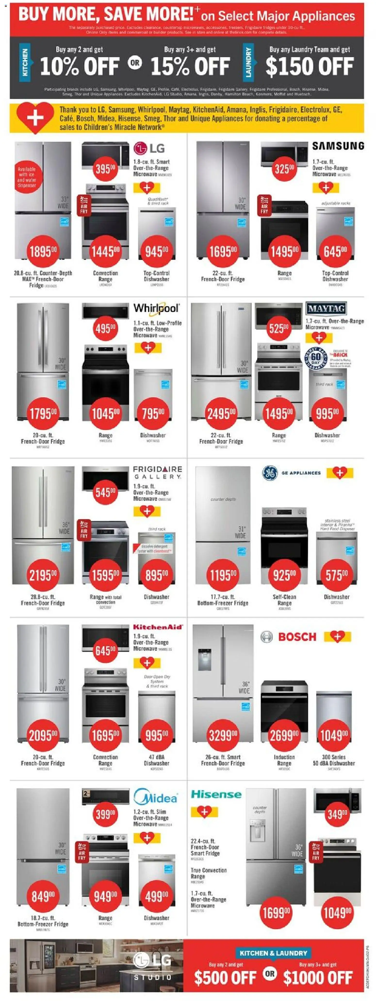 The Brick flyer valid from Sep 29, 2026 | Page: 17 | Products: Water, Dishwasher, Food, Ice