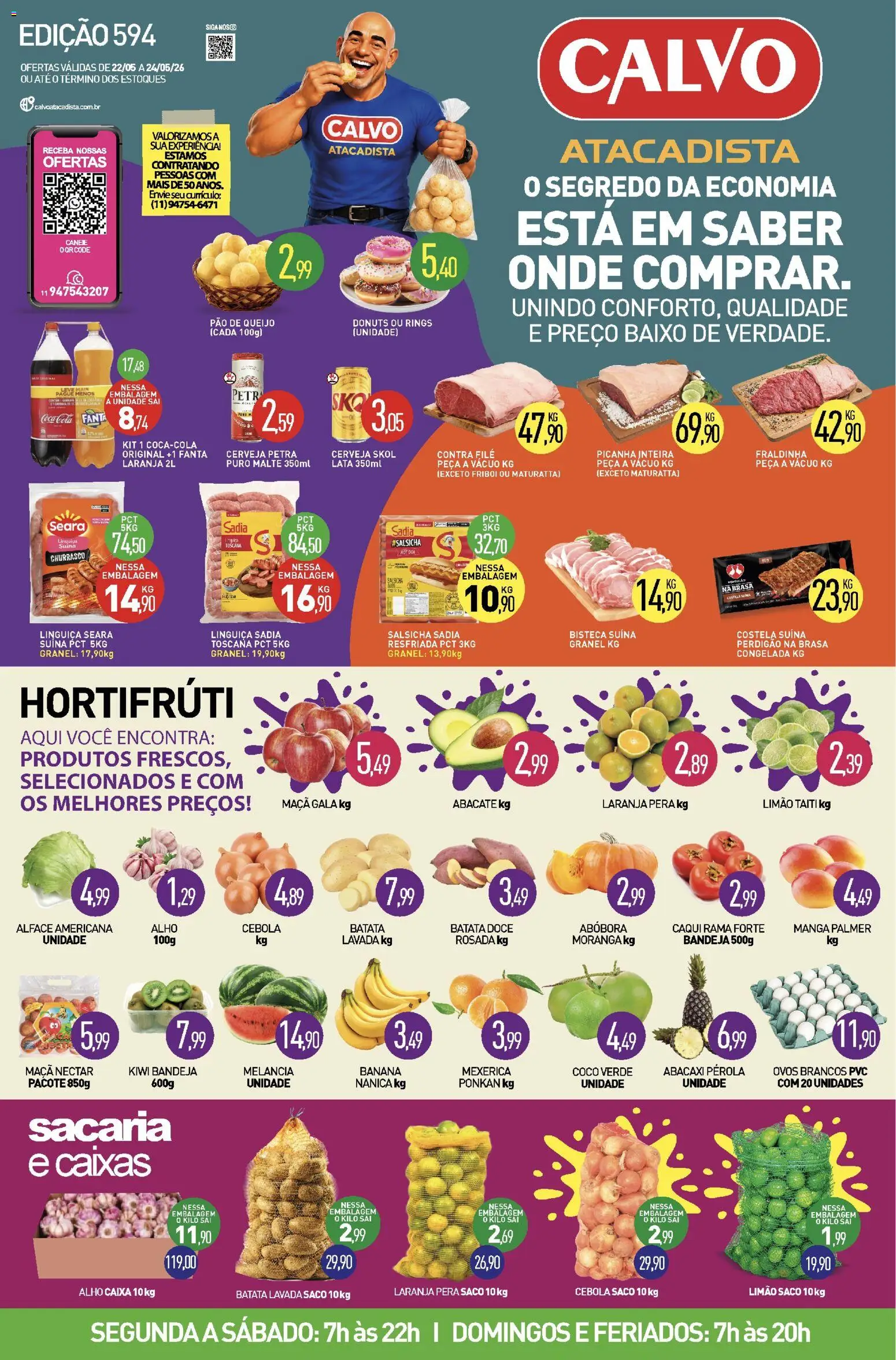 Calvo Atacadista Folheto - válido de 22.05.2026 | Página: 1 | Produtos: Caqui, Cebola, Kiwi, Baixo